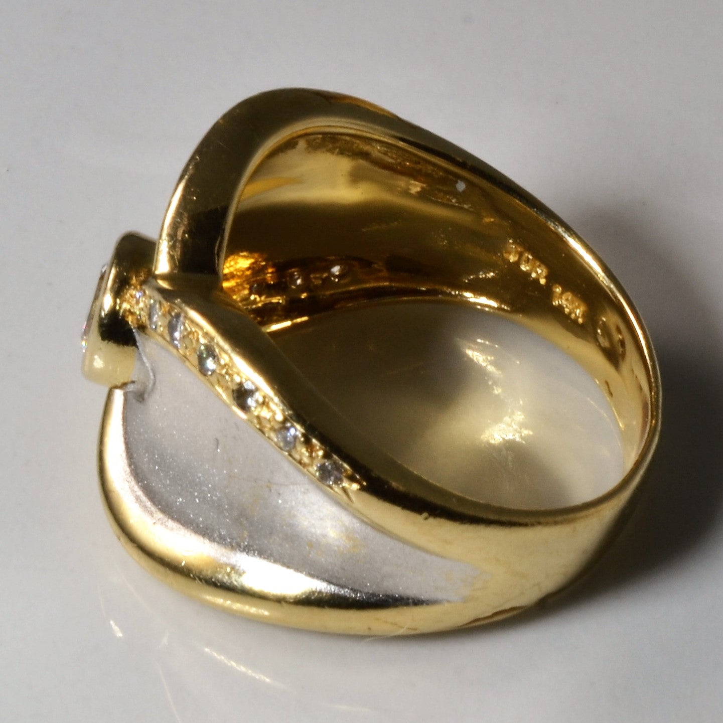 Bezel Set Two Tone Diamond Ring | 0.44ctw | SZ 6 |