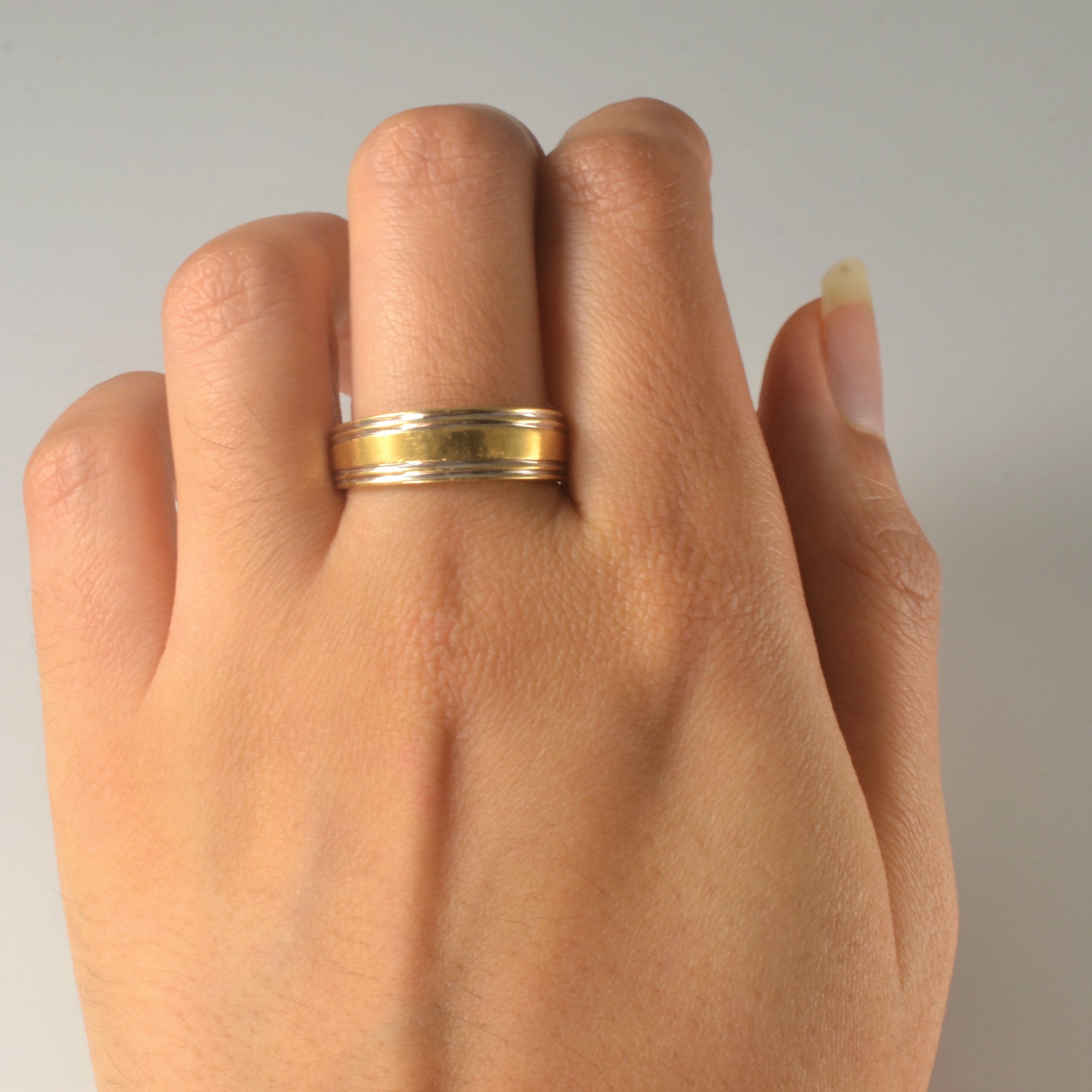 Two Tone Gold Wedding Band | SZ 9 |