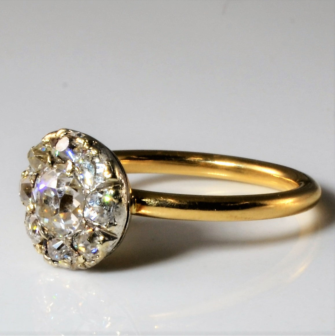 Old Mine Cut Diamond Halo Ring | 0.96ctw | SZ 5.25 |