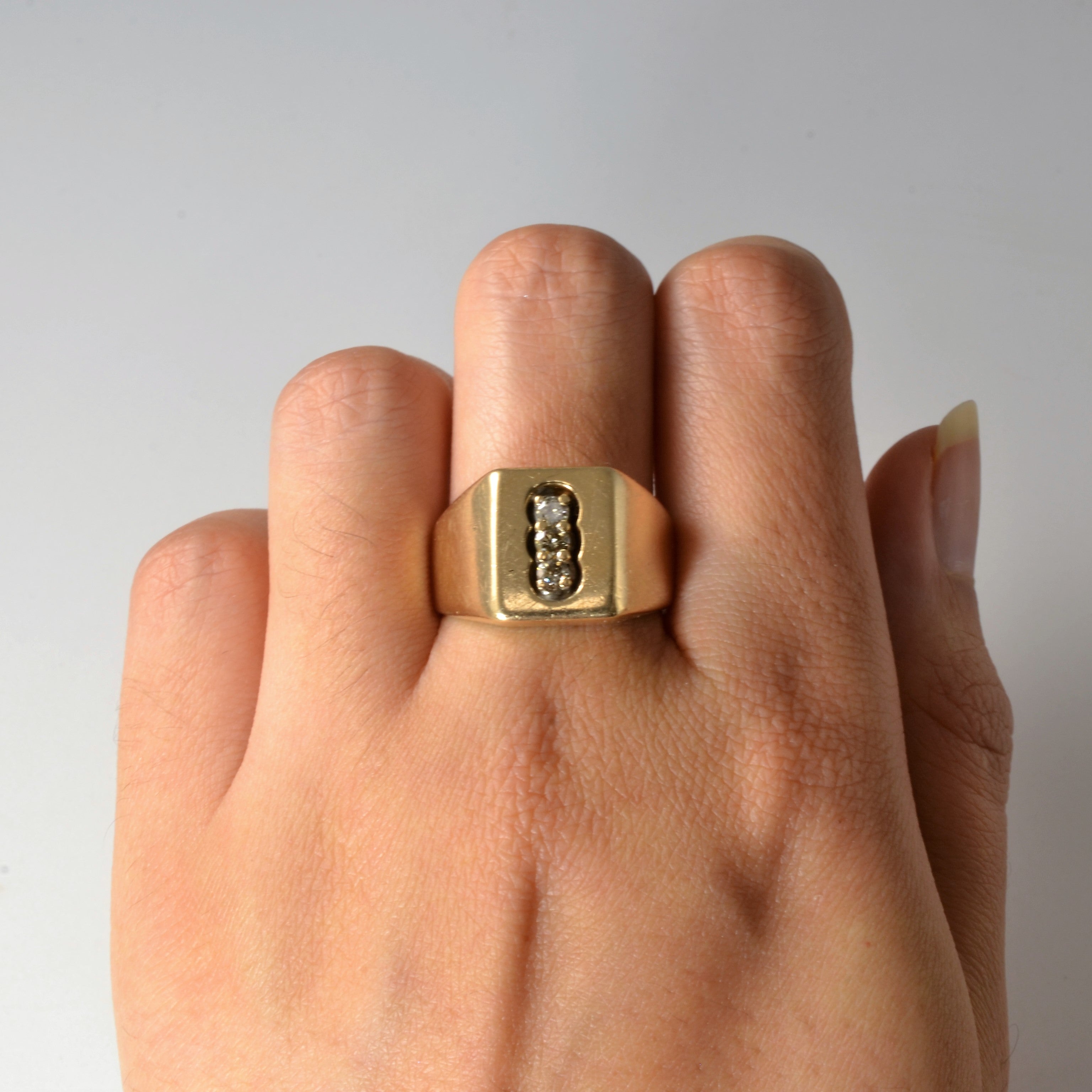 Vertical Three Stone Diamond Ring | 0.24ctw | SZ 8.75 |