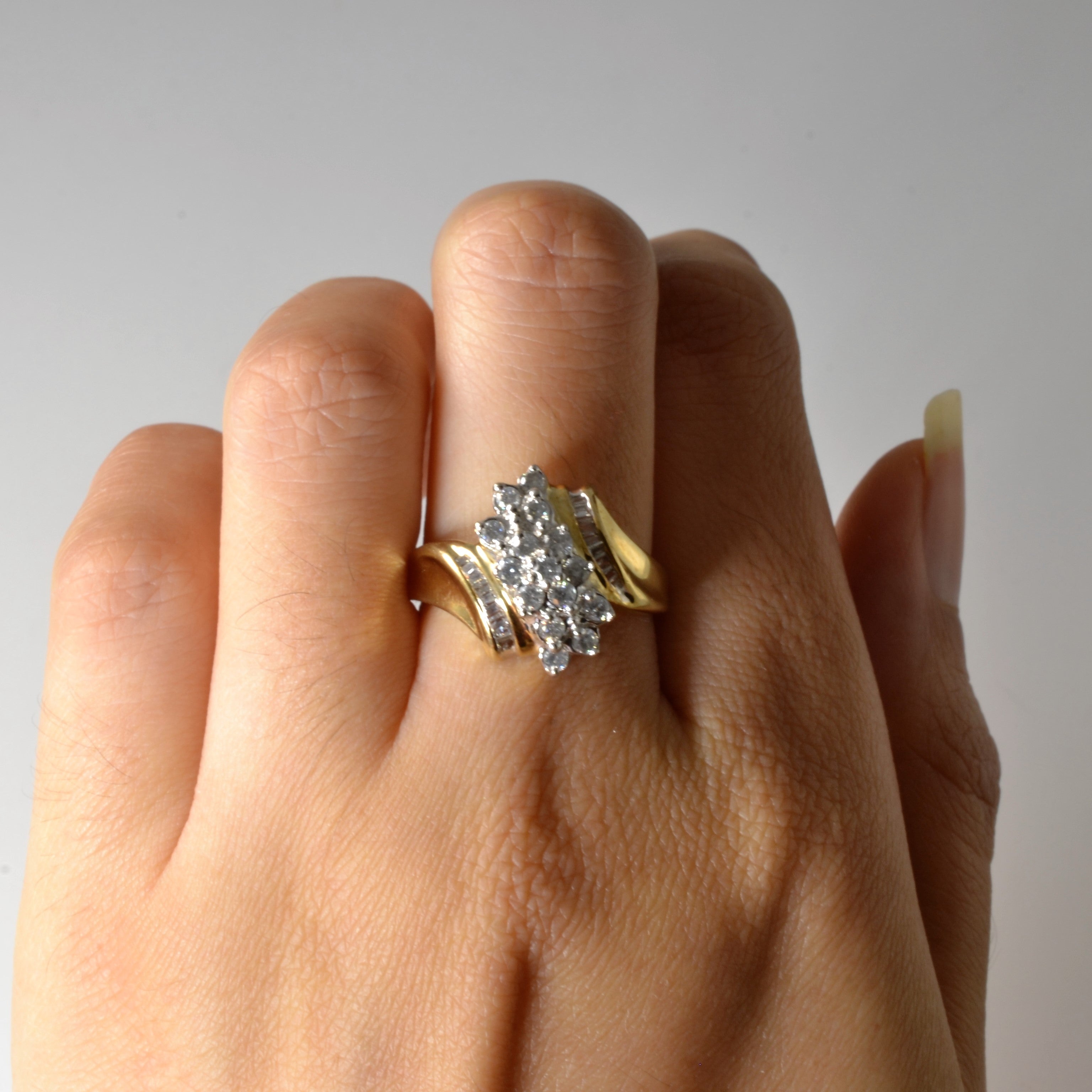 Bague sertie de diamants en grappe | 0,44 ct | Taille 7,25 |