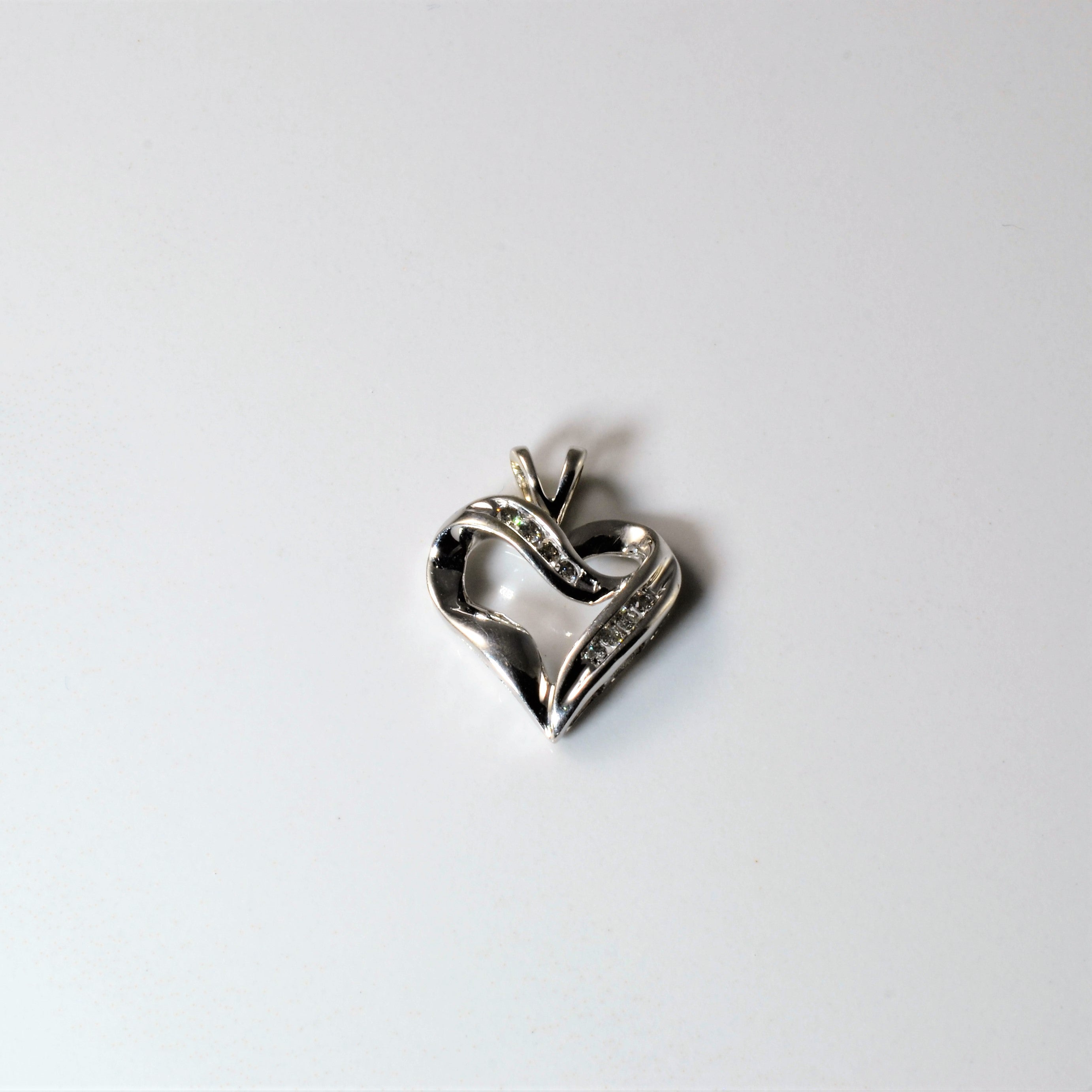 Channel Set Diamond Heart Pendant | 0.12ctw |