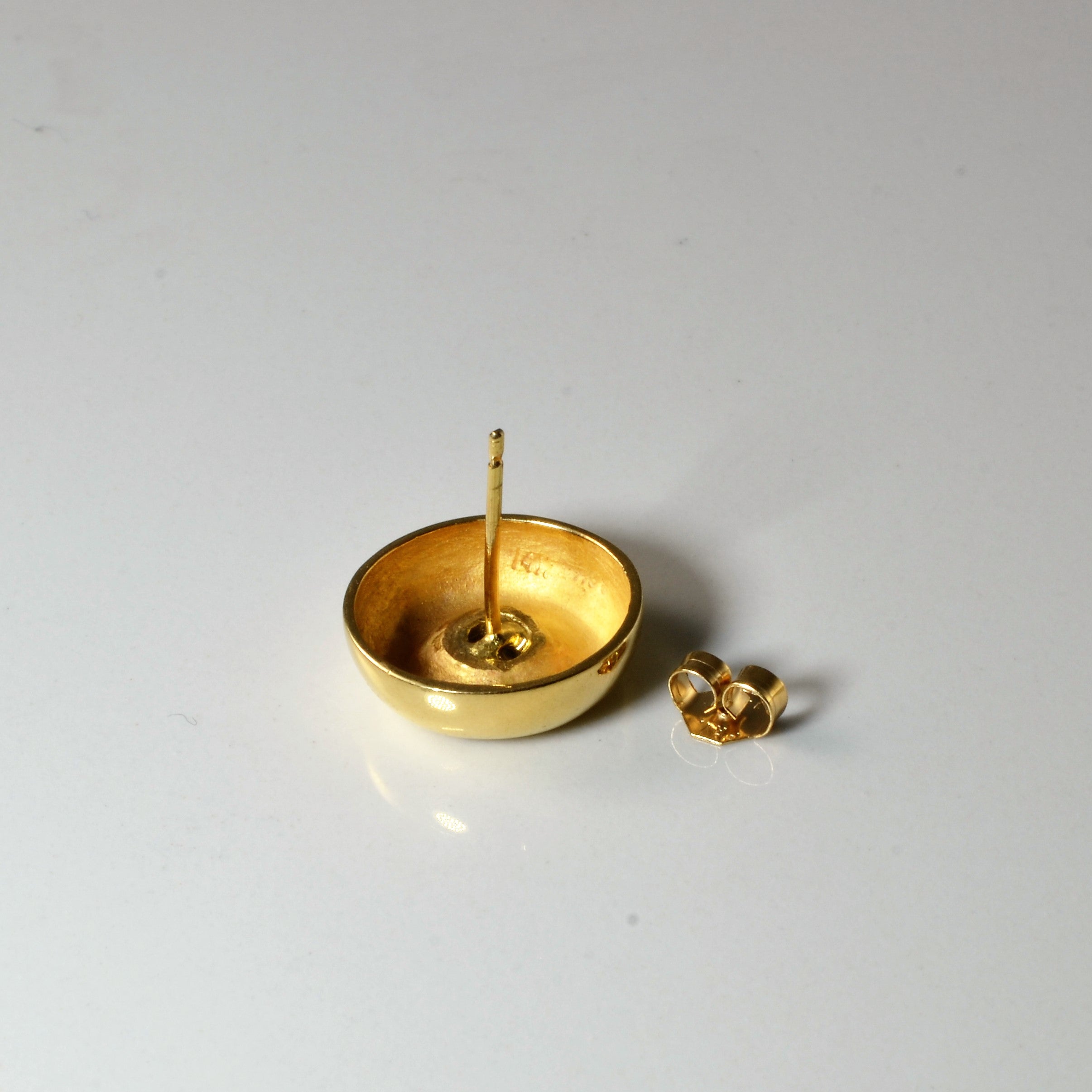 Bezel Set Diamond Button Stud Earrings | 0.20ctw |