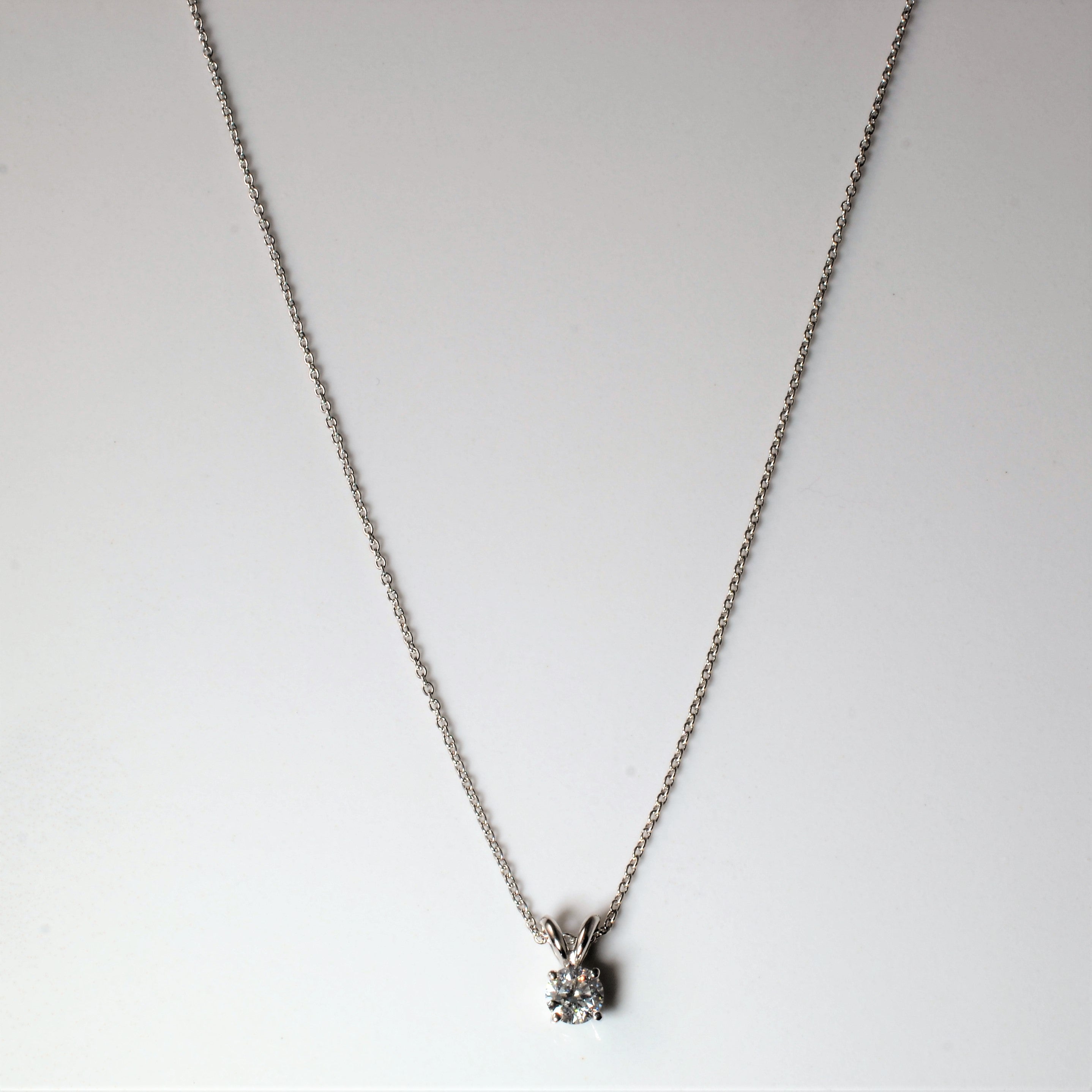 Solitaire Diamond Pendant Necklace | 0.46ct | 18" |