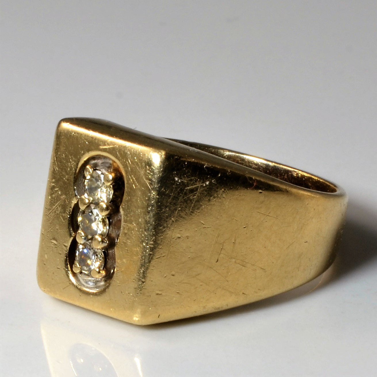 Vertical Three Stone Diamond Ring | 0.24ctw | SZ 8.75 |