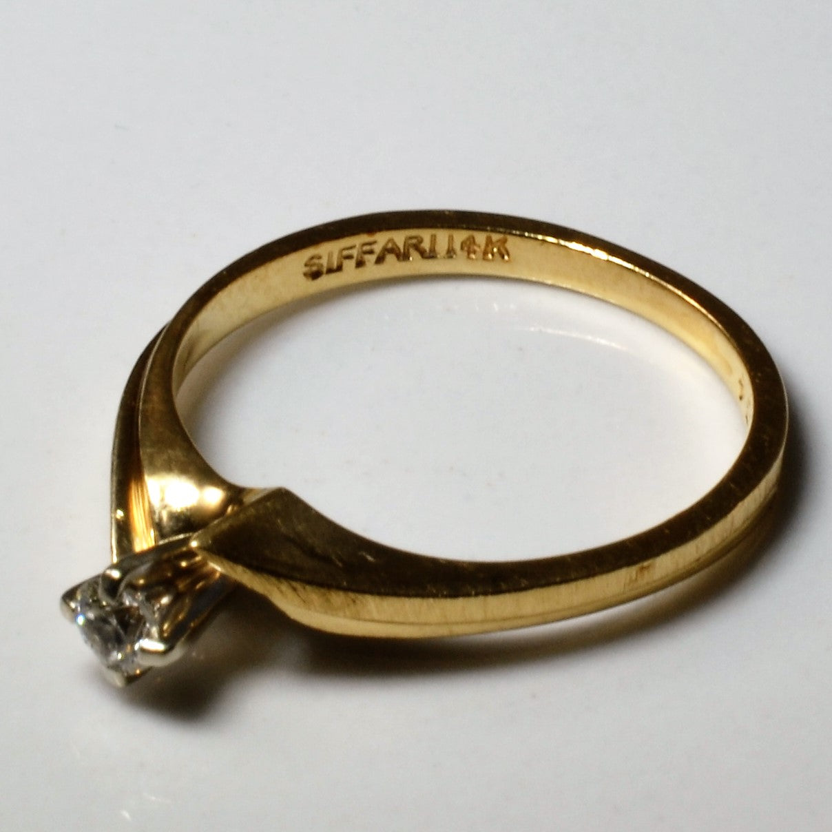 Solitaire Diamond Bypass Ring | 0.09ct | SZ 6.25 |