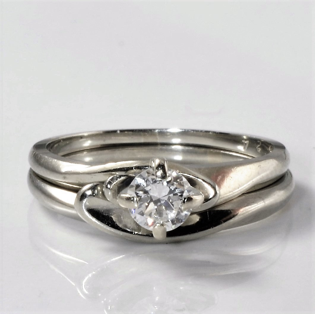 White Gold Bypass Diamond Wedding Set | 0.25ct | SZ 4.75 |