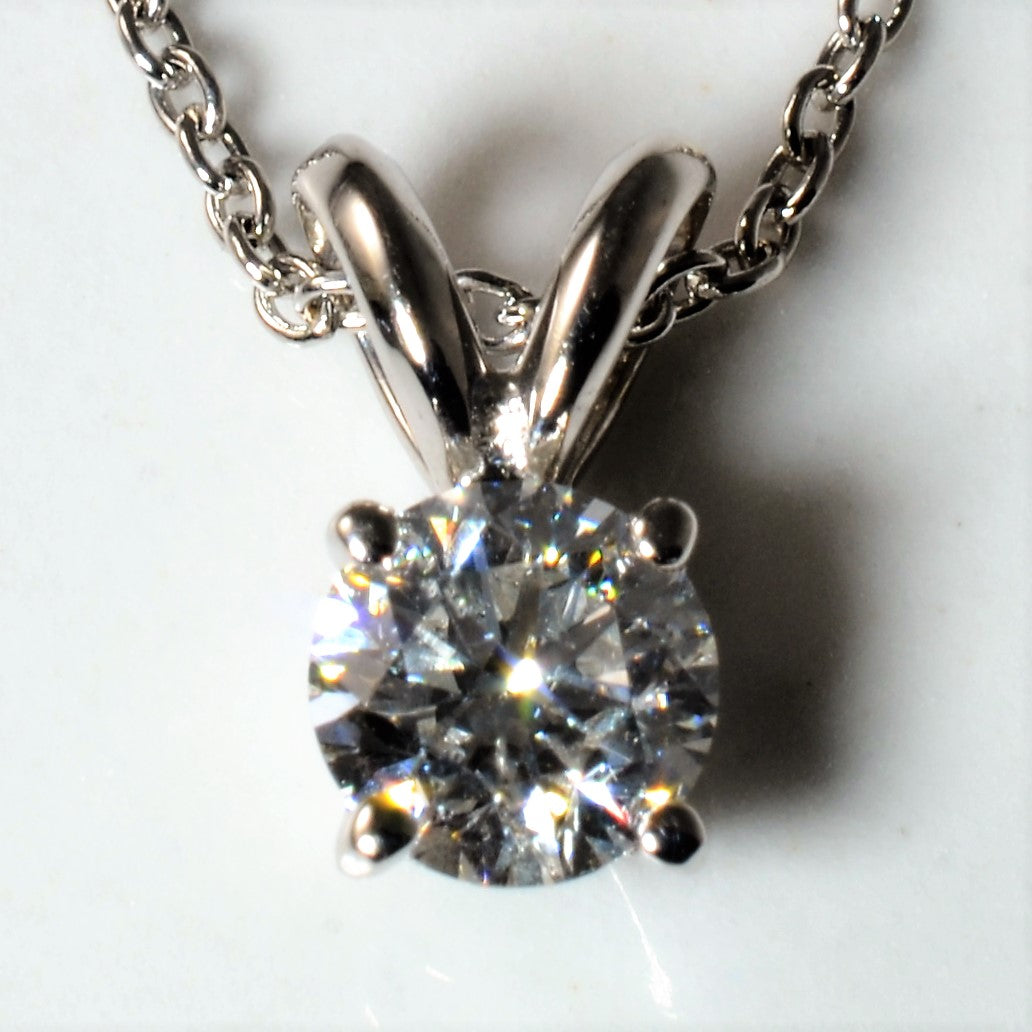 Solitaire Diamond Pendant Necklace | 0.46ct | 18" |