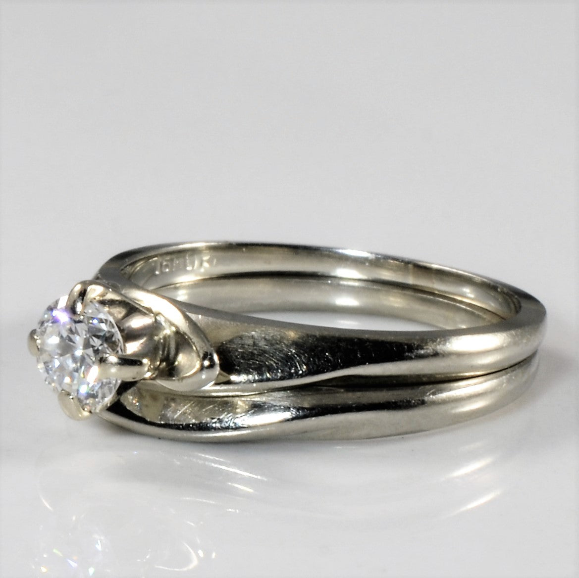 White Gold Bypass Diamond Wedding Set | 0.25ct | SZ 4.75 |