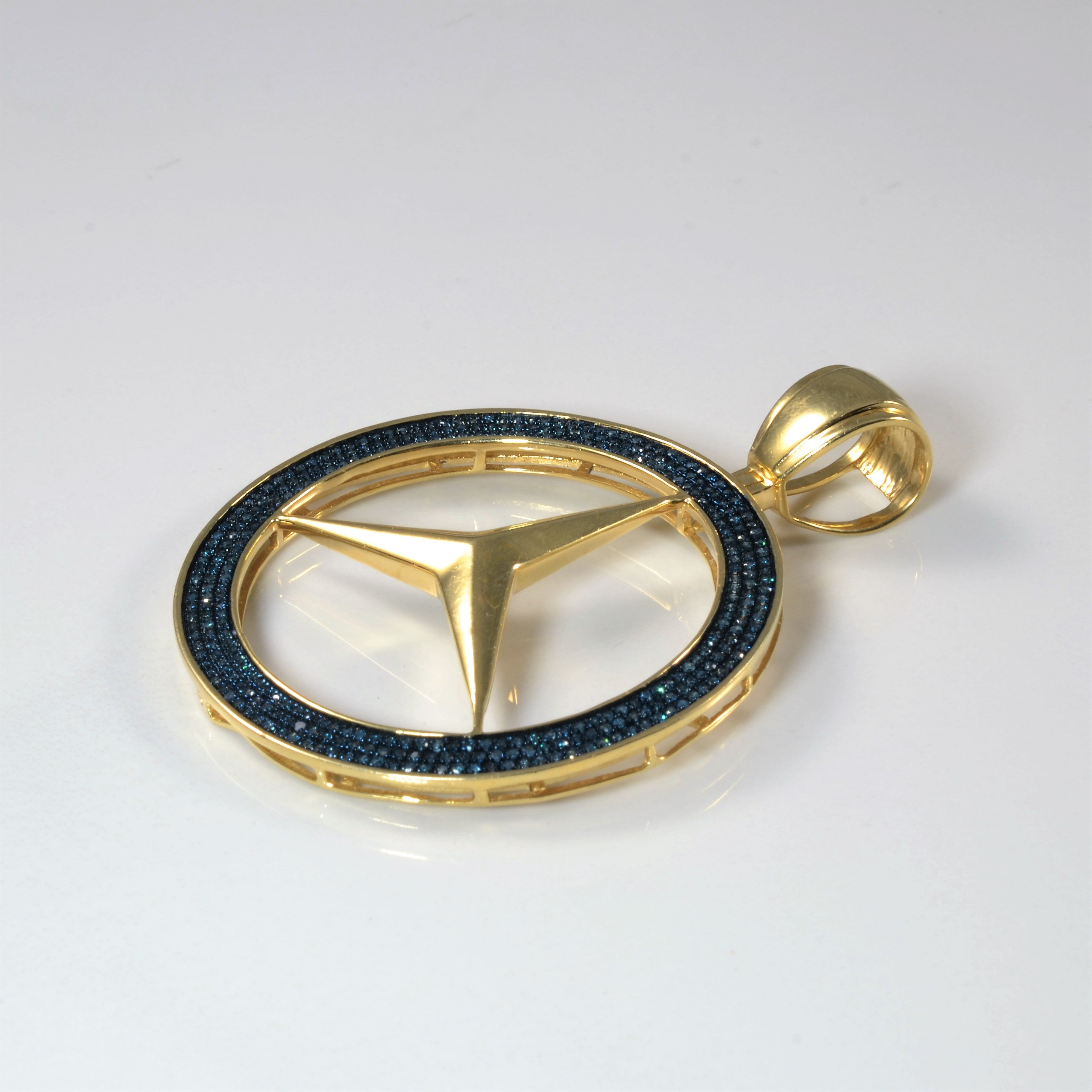Blue Diamond Mercedes Logo Pendant | 1.00ctw |