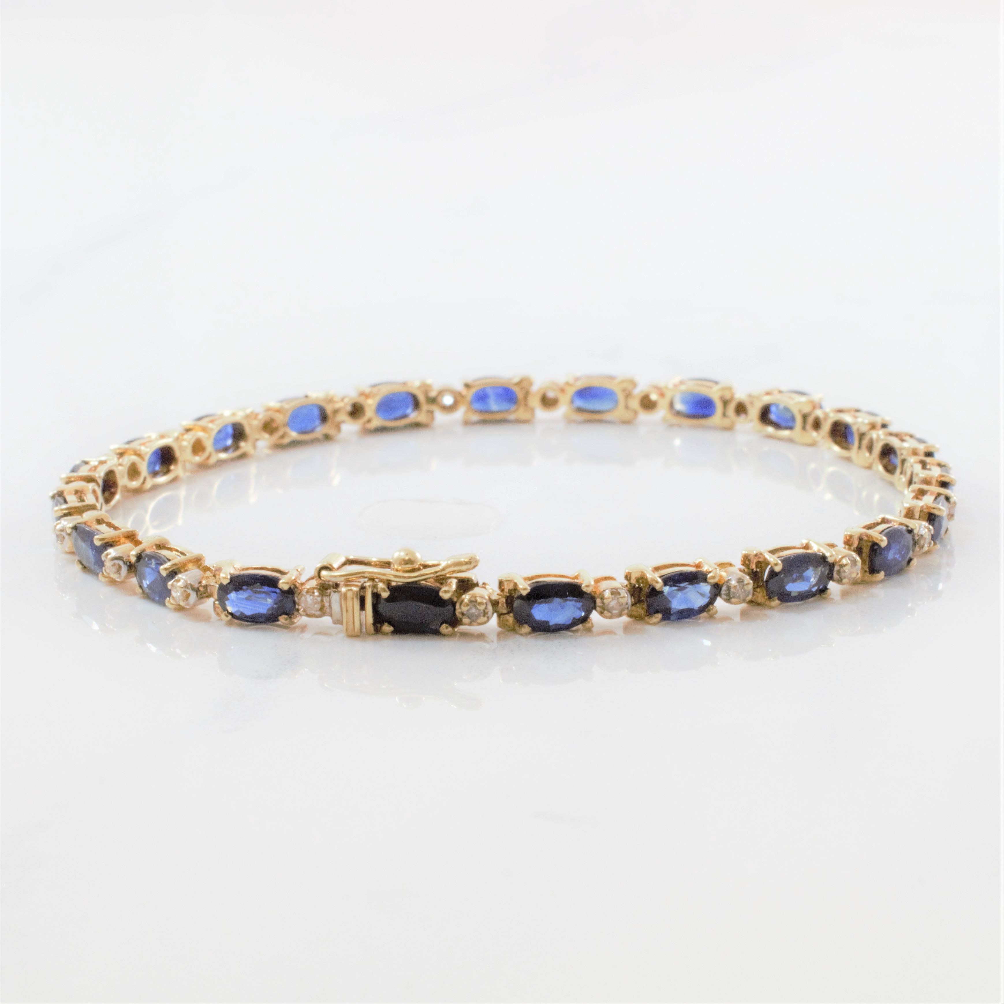 Sapphire & Diamond Bracelet | 5.95ctw, 0.17ctw | 7" |