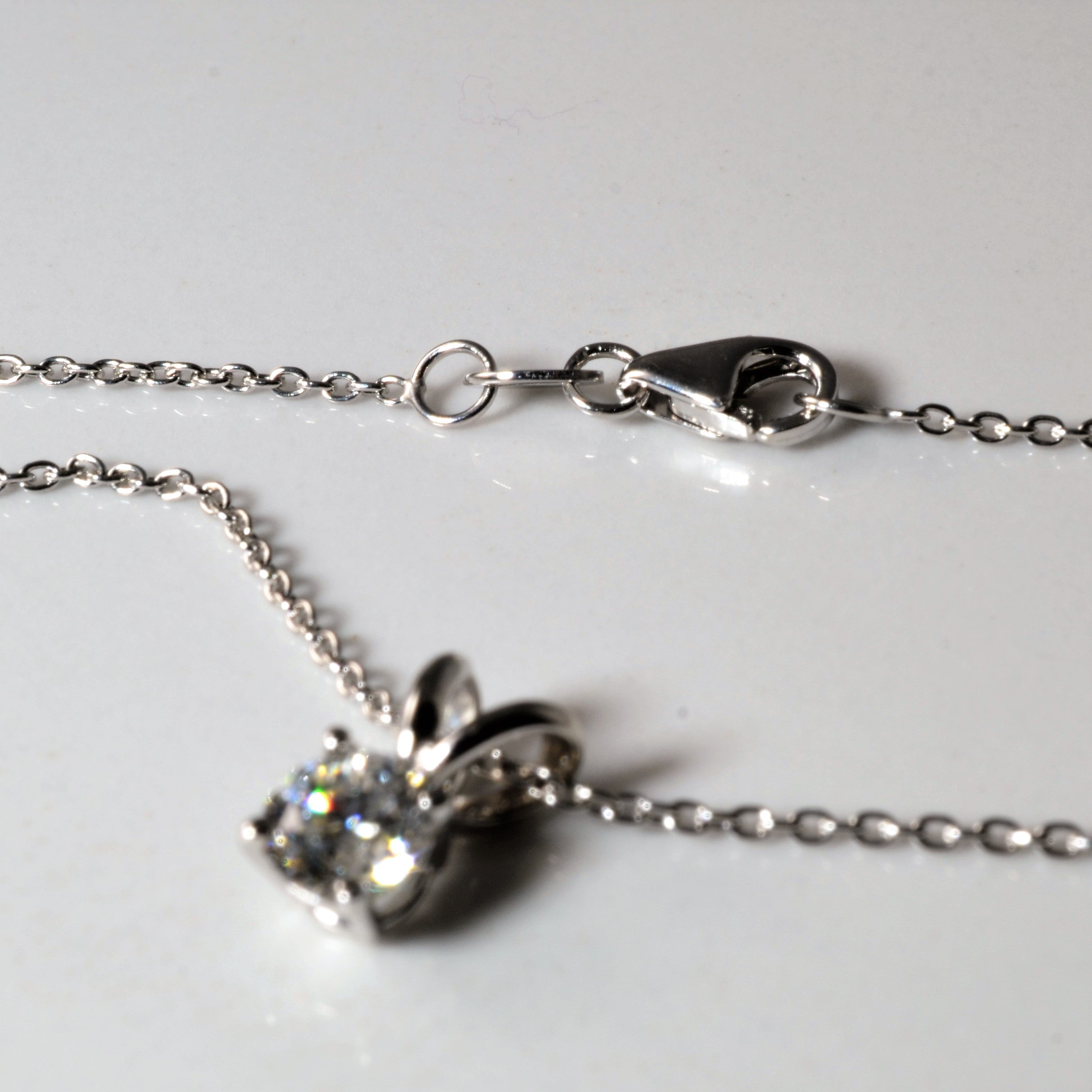 Solitaire Diamond Pendant Necklace | 0.46ct | 18" |