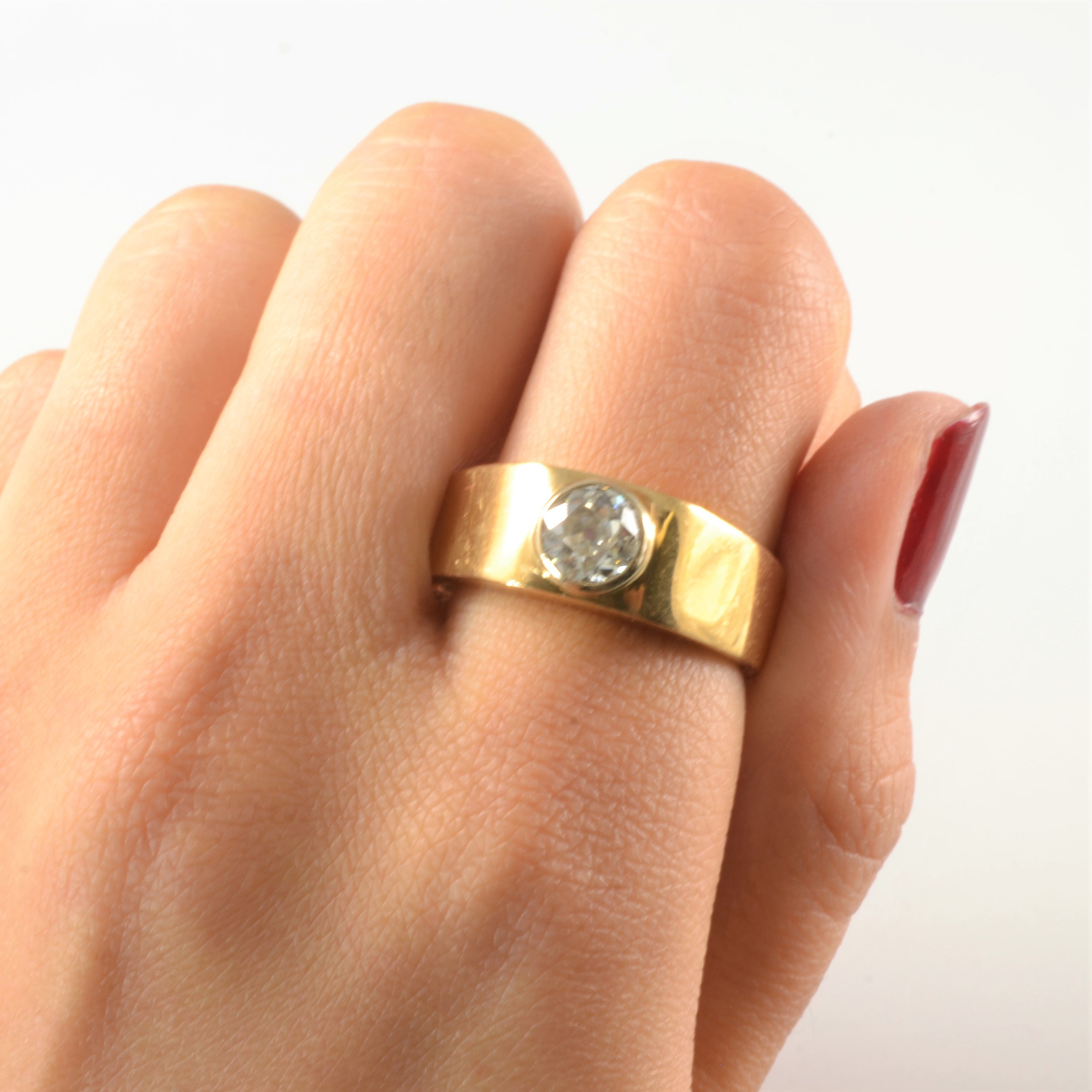 Bezel Set Old European Diamond Ring Circa 1950s | 0.81ct | SZ 10.5 |