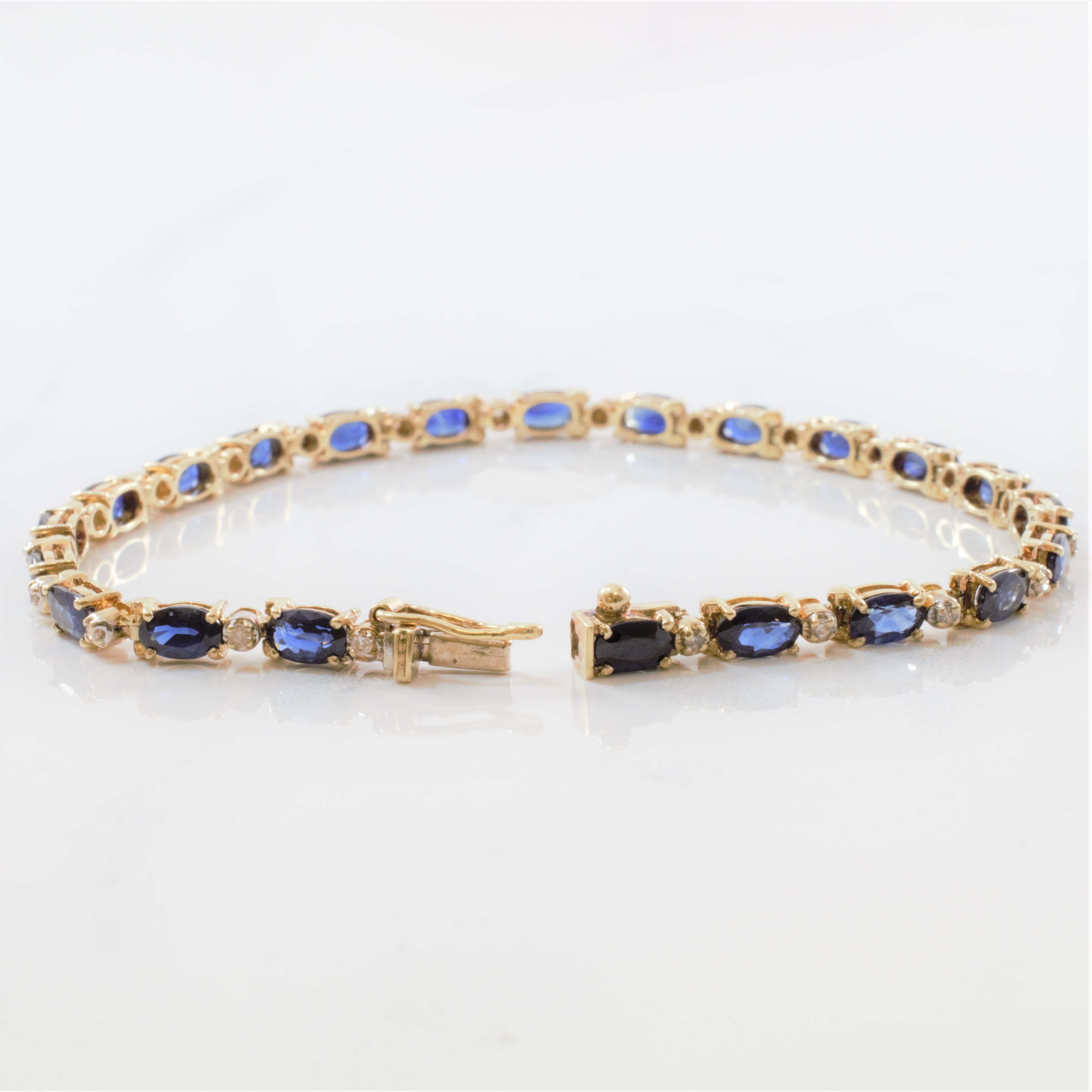 Sapphire & Diamond Bracelet | 5.95ctw, 0.17ctw | 7" |