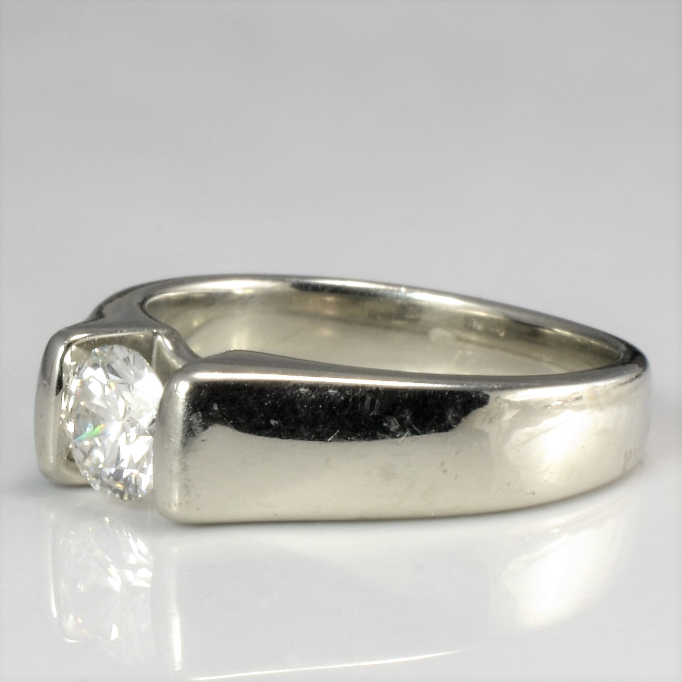 Semi Bezel Set Diamond Engagement Ring | 0.46 ct, SZ 5 | SI2, H|