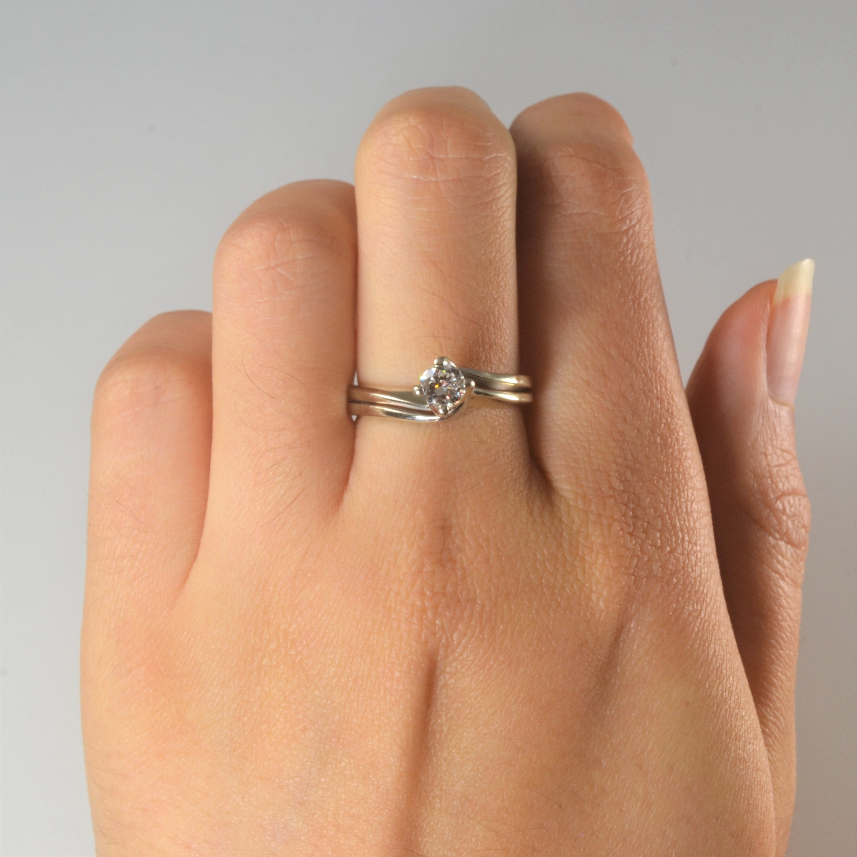 Soldered Bypass Diamond Wedding Set | 0.36ct | SZ 7 |