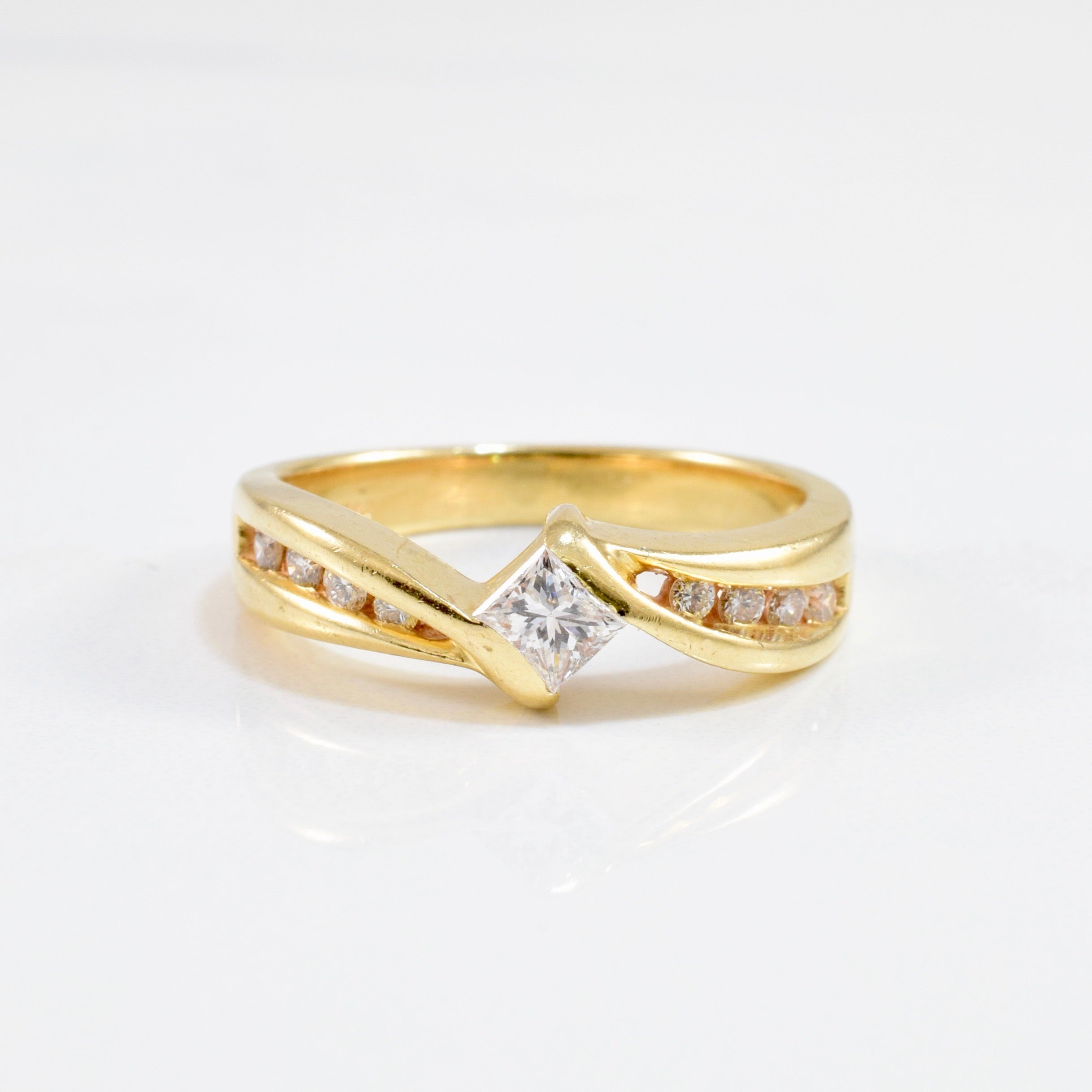 Princess Diamond Bypass Engagement Ring | 0.39 ctw SZ 6.75 |