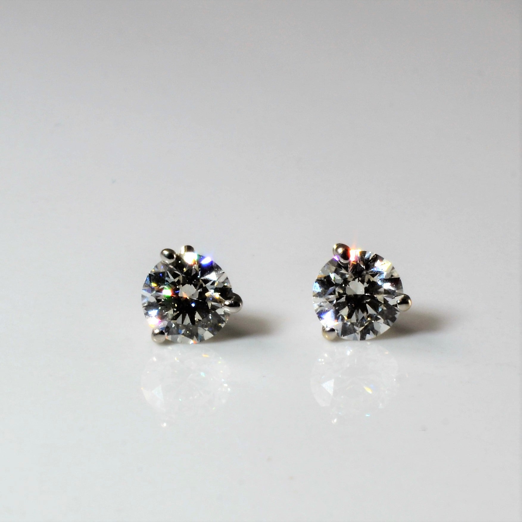 Boucles d'oreilles puces solitaire en diamant Martini Set | 1,20 ct |