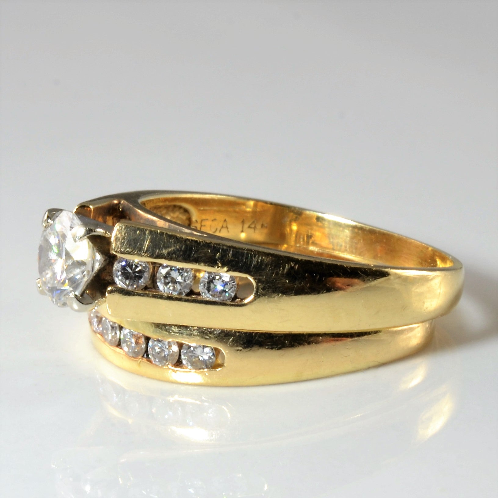 Channel Diamond Wedding Set | 0.77ctw | SZ 6.5 |