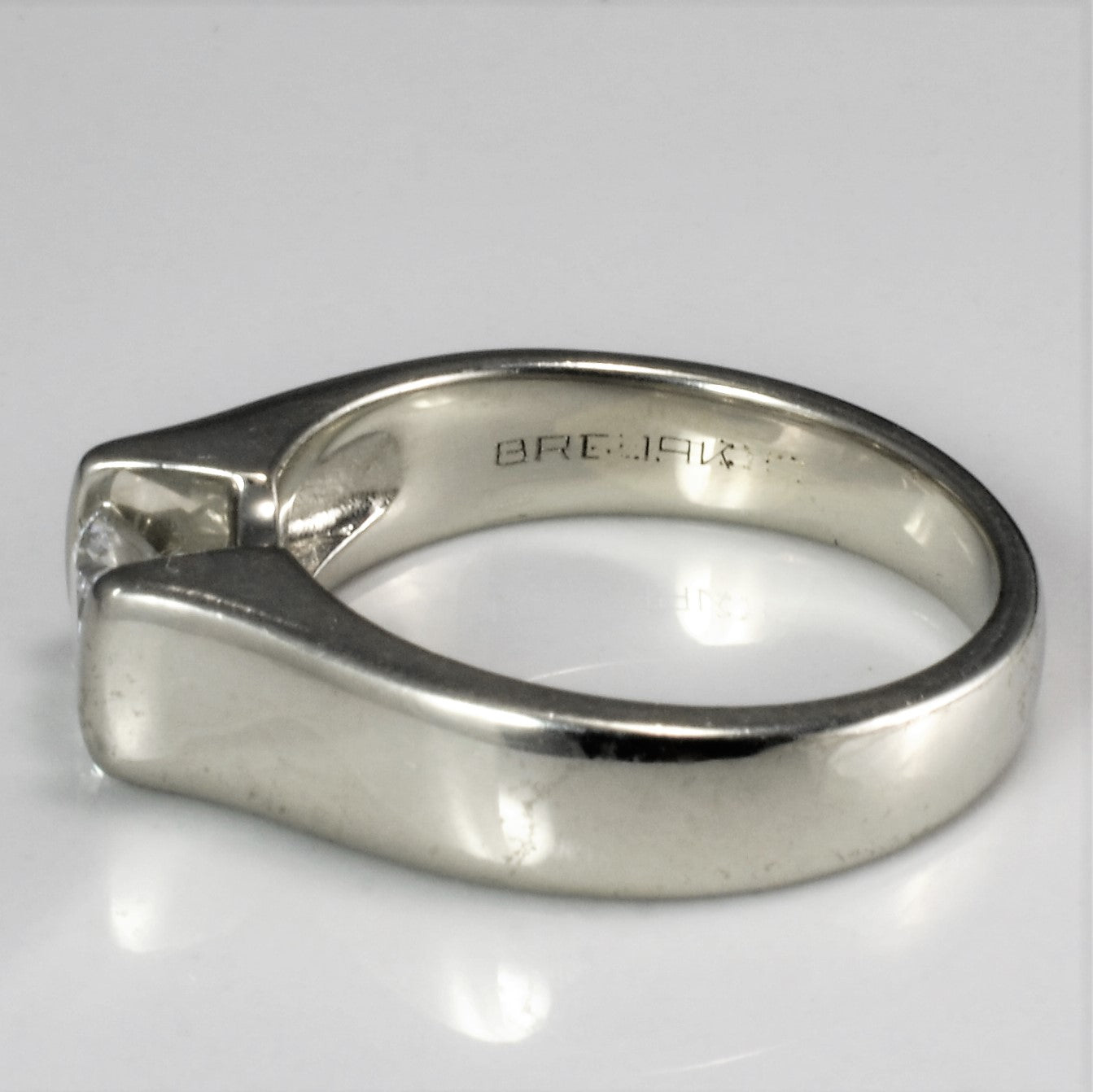 Semi Bezel Set Diamond Engagement Ring | 0.46 ct, SZ 5 | SI2, H|