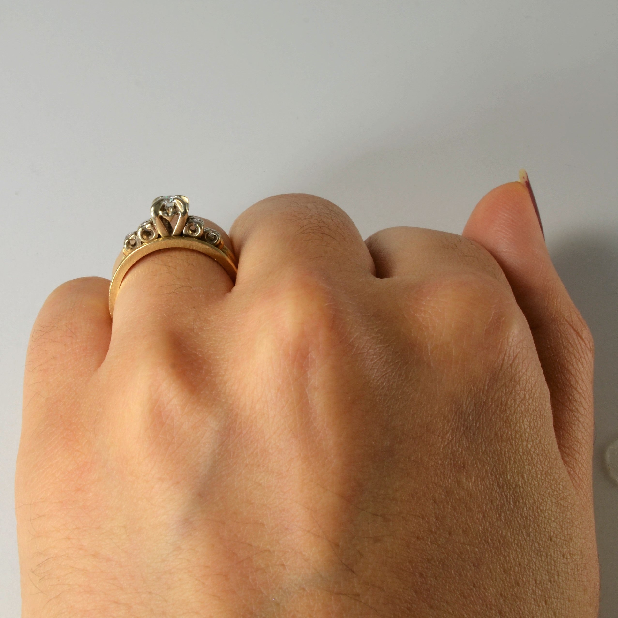 Wood Grain Textured Diamond Ring | 0.24ctw | SZ 6.25 |