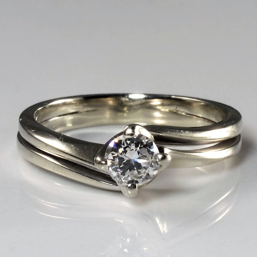 Soldered Bypass Diamond Wedding Set | 0.36ct | SZ 7 |