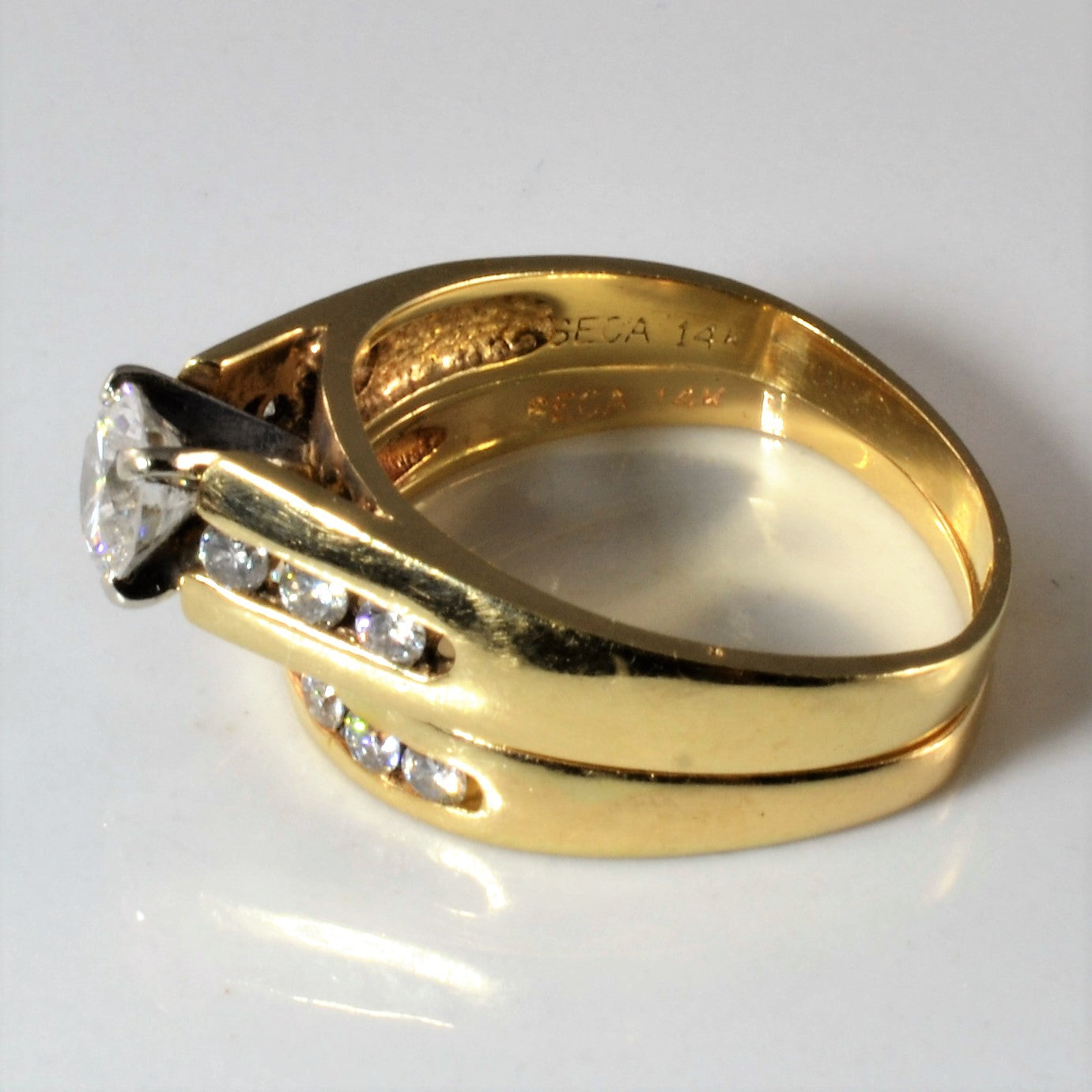 Channel Diamond Wedding Set | 0.77ctw | SZ 6.5 |