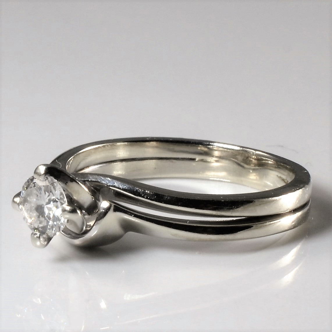 Soldered Bypass Diamond Wedding Set | 0.36ct | SZ 7 |
