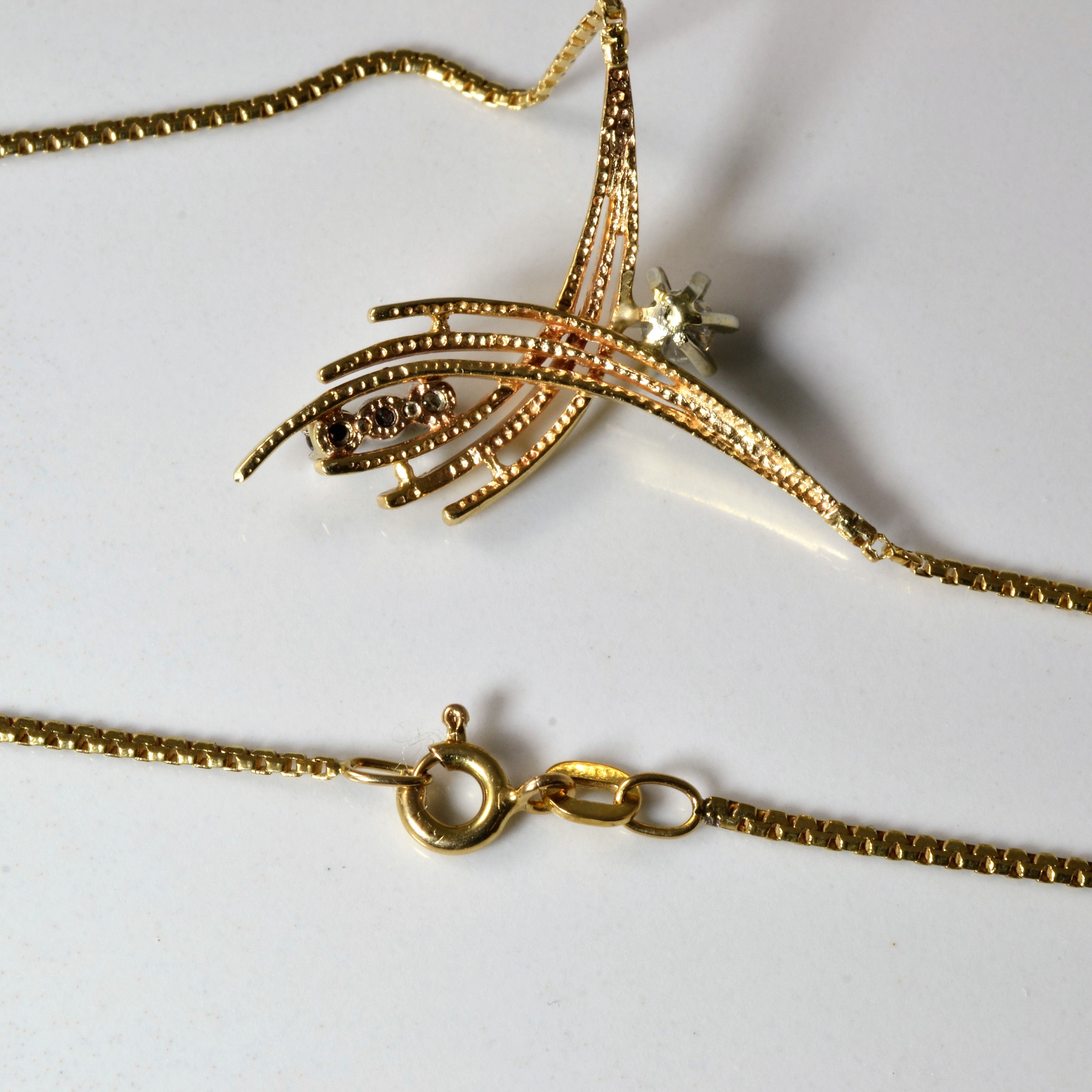 Prong Set Diamond Crossover Necklace | 0.22ctw | 16"|