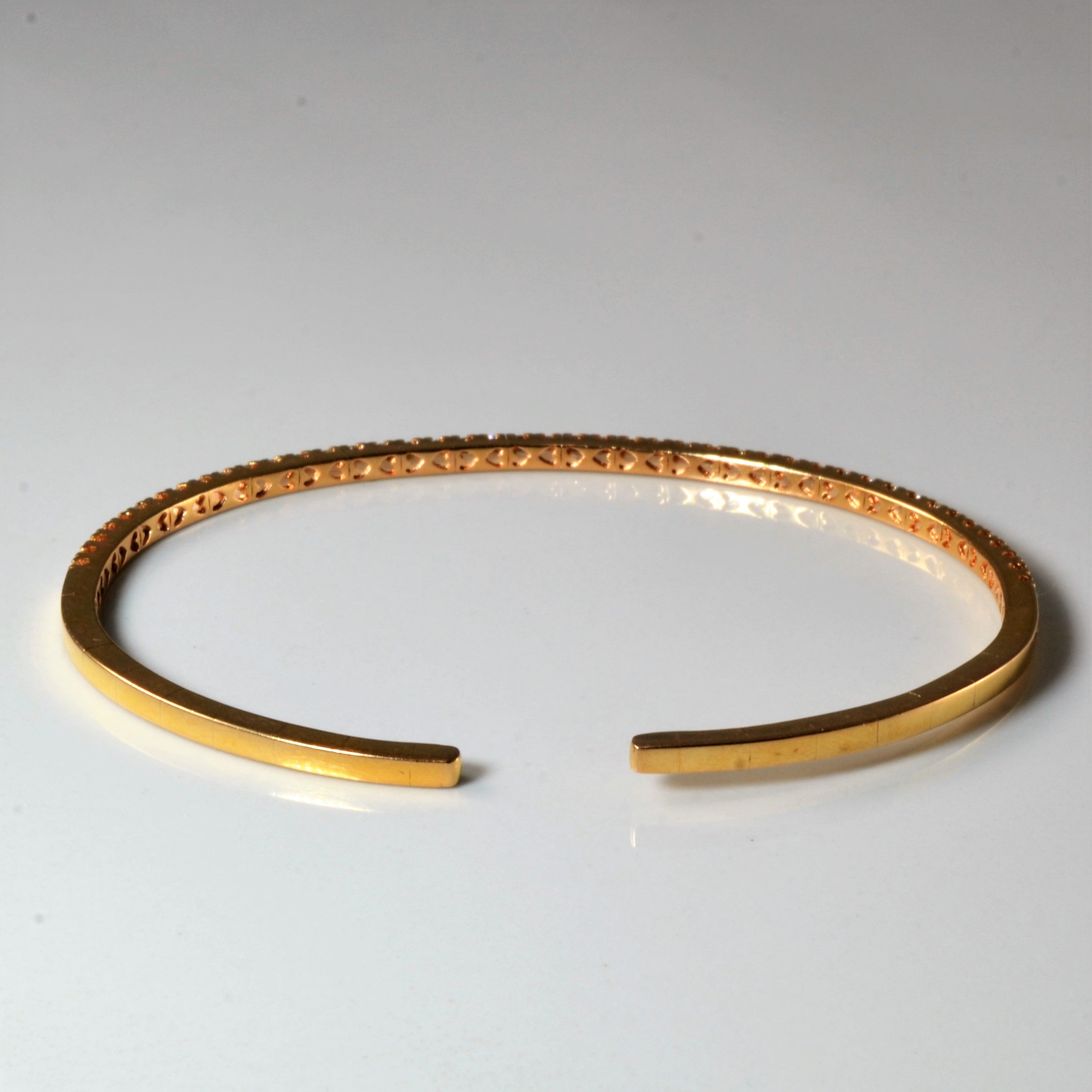 Pave Diamond Bangle Bracelet | 0.88ctw | 7"|