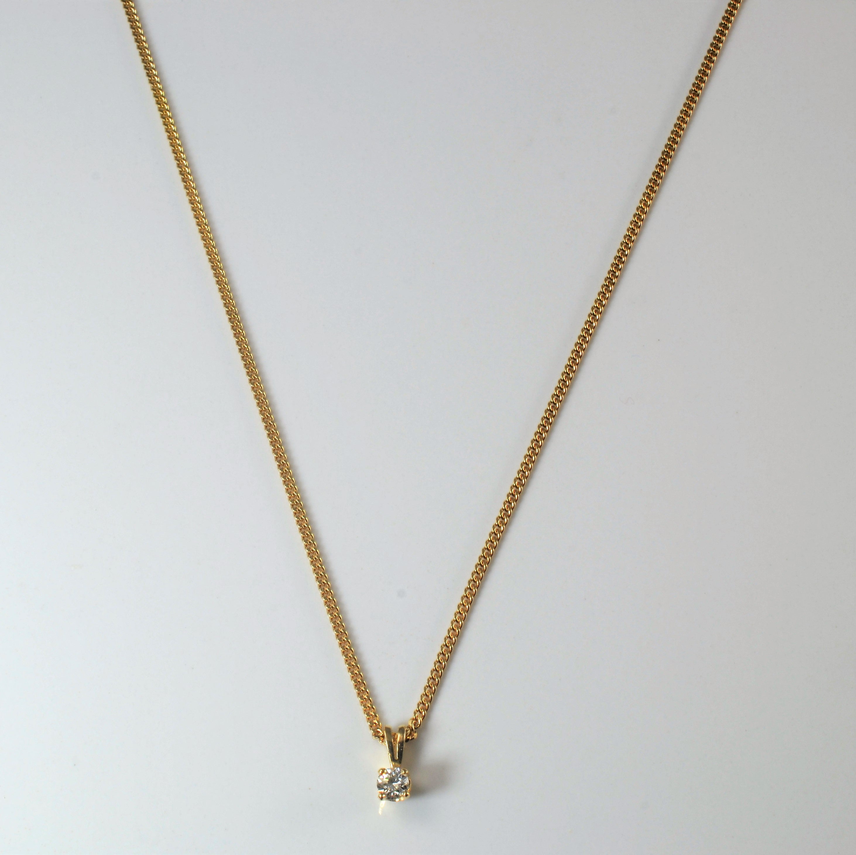 Split Bail Diamond Solitaire Necklace | 0.14ct | 18" |