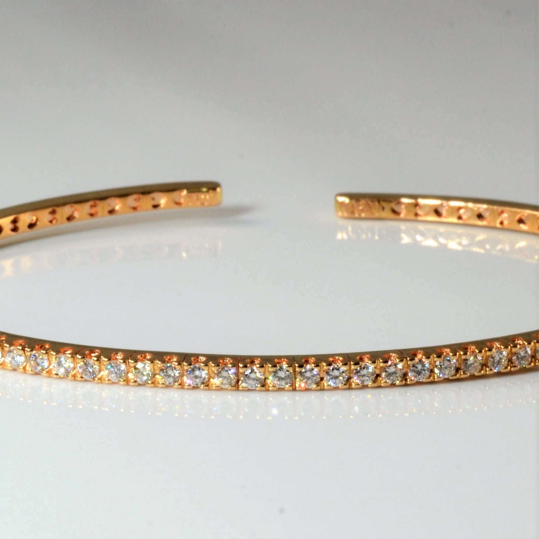 Pave Diamond Bangle Bracelet | 0.88ctw | 7"|