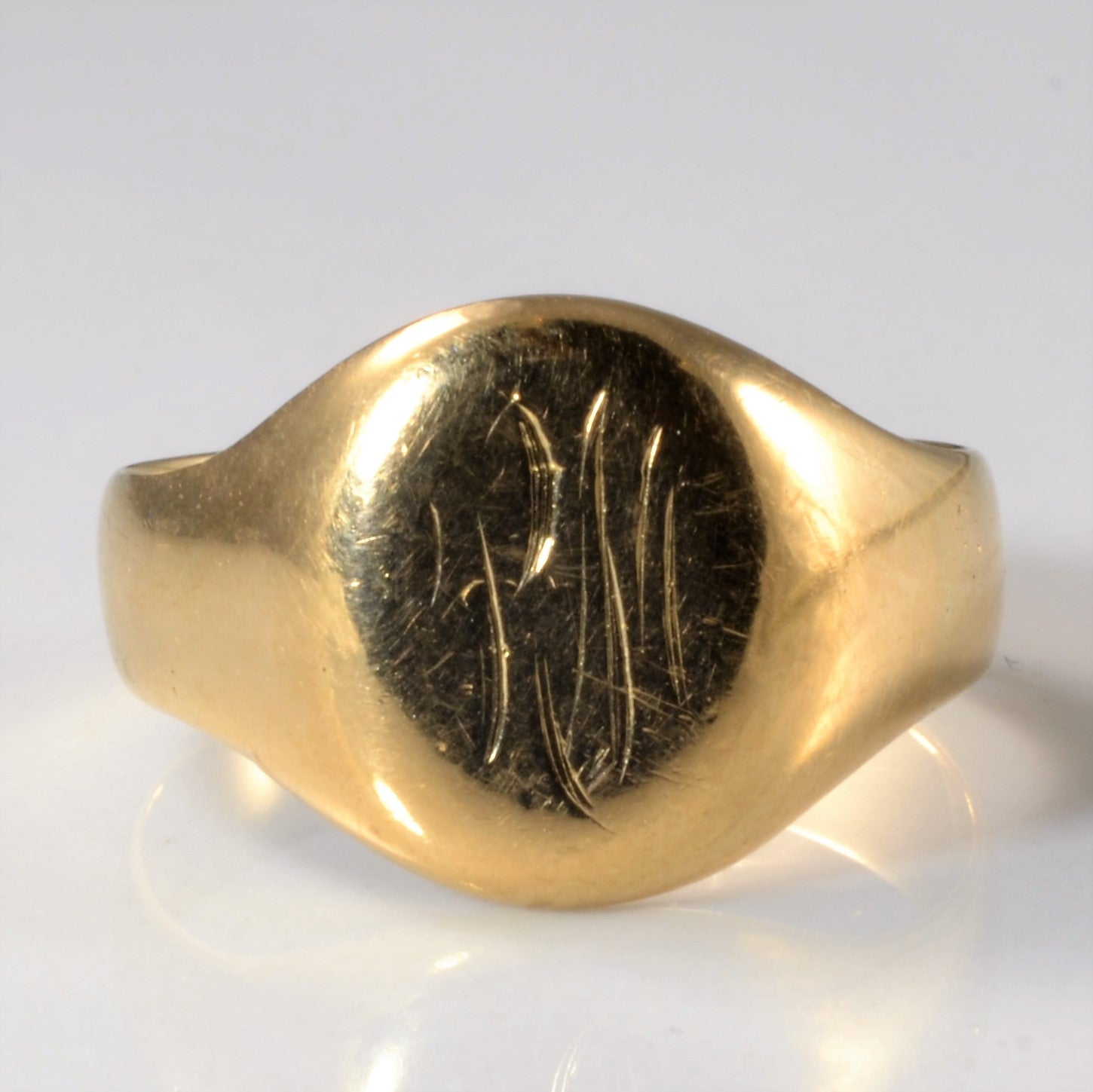 Initial 'RM' Gold Signet Ring | SZ 8 |