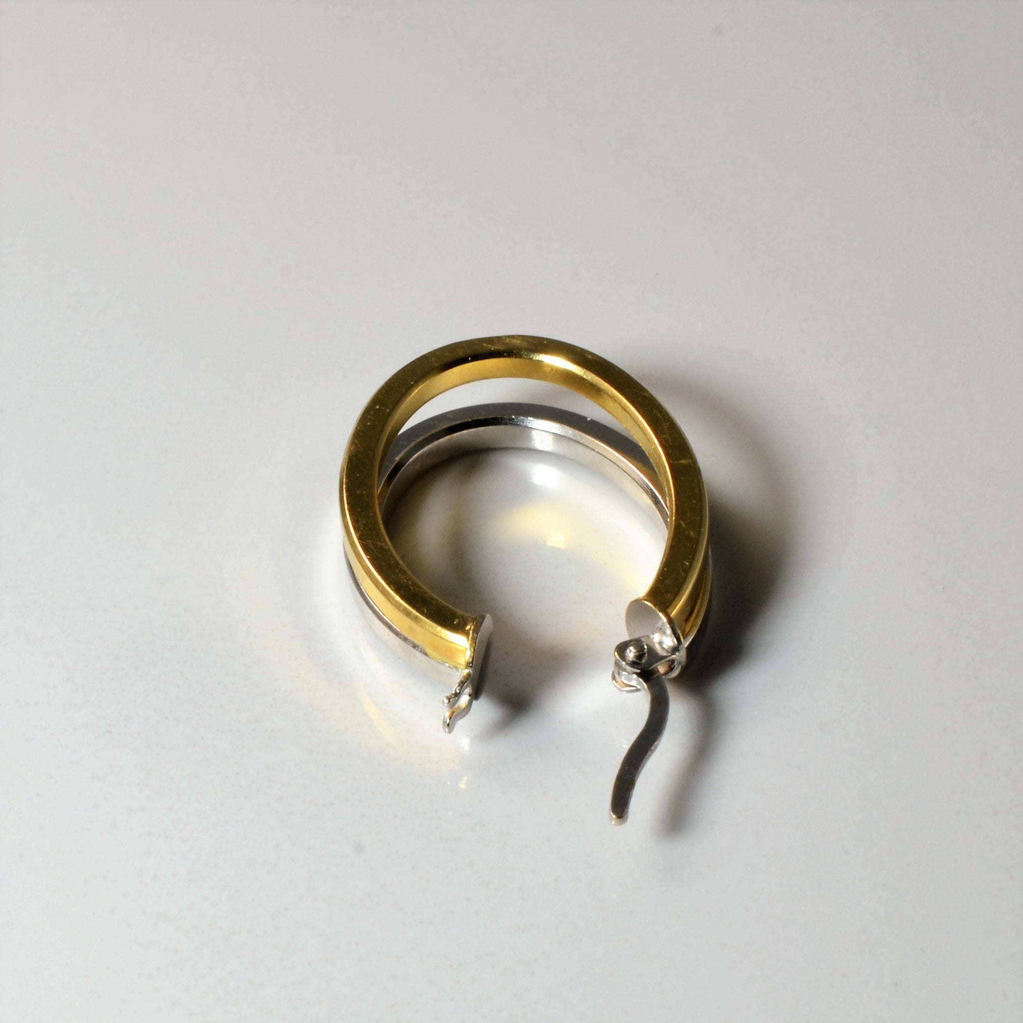 Two Tone Gold Hoop Earrings |