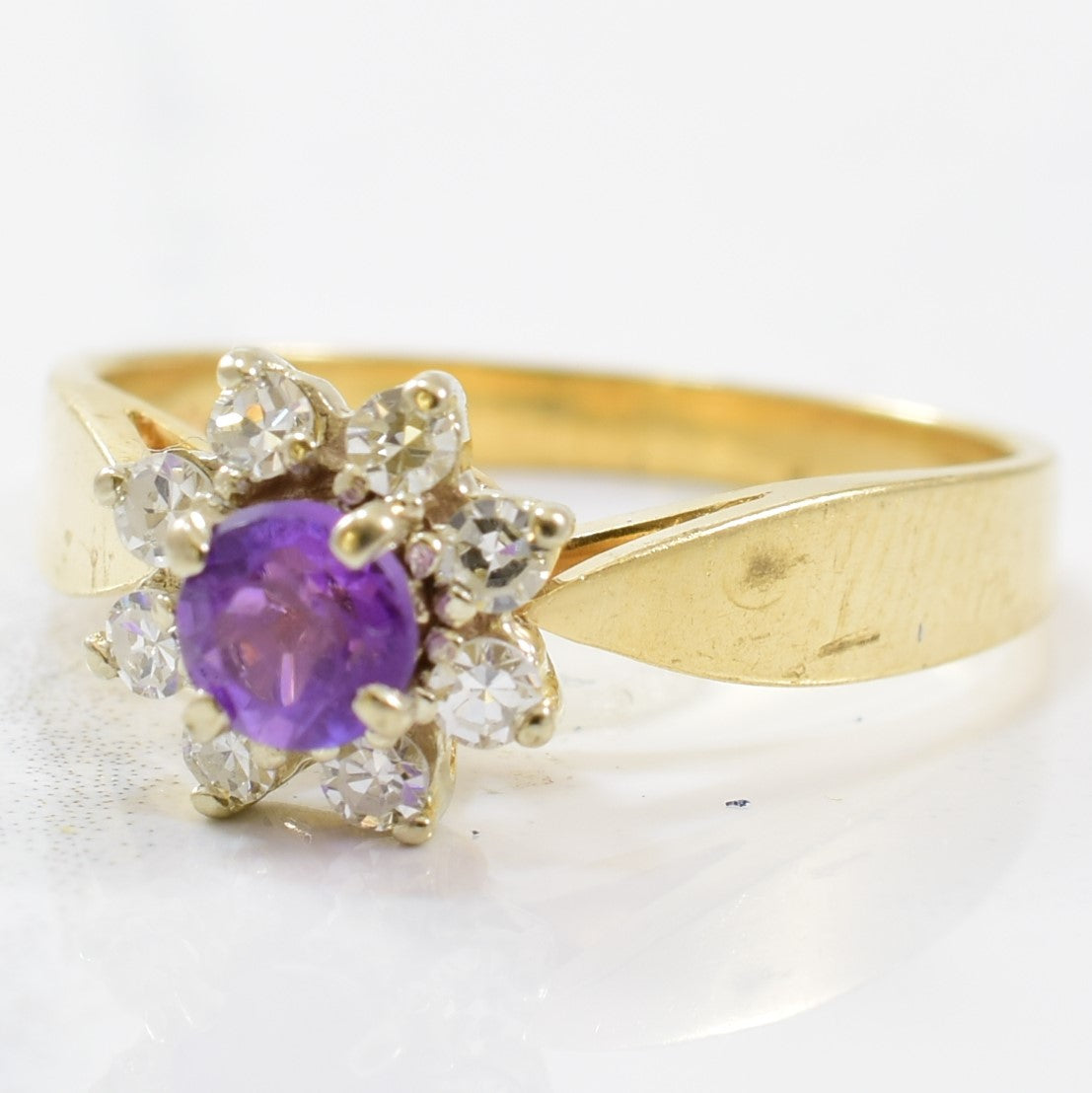 Amethyst & Diamond Halo Ring | 0.16ctw, 0.25ct | SZ 5.5 |