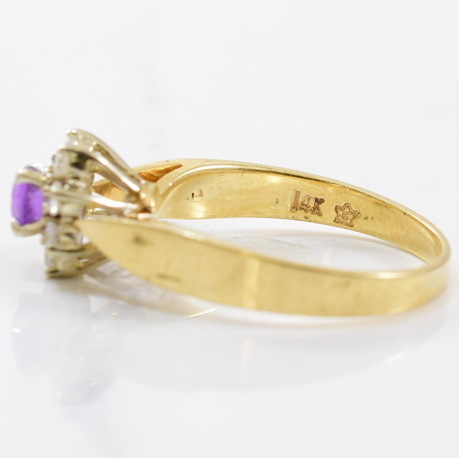 Amethyst & Diamond Halo Ring | 0.16ctw, 0.25ct | SZ 5.5 |