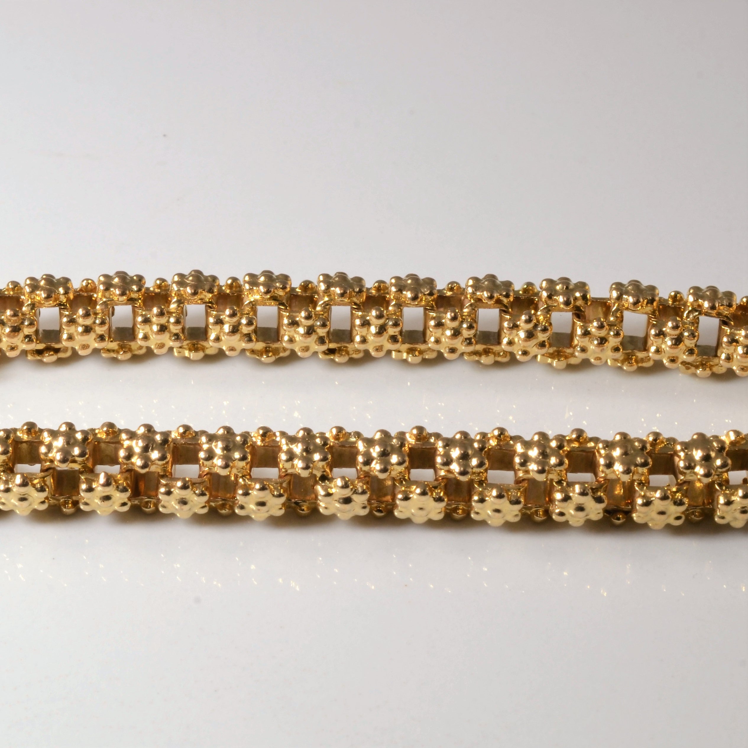 Vintage Italian Hallmarked 18k Popcorn Chain Bracelet | 8" |