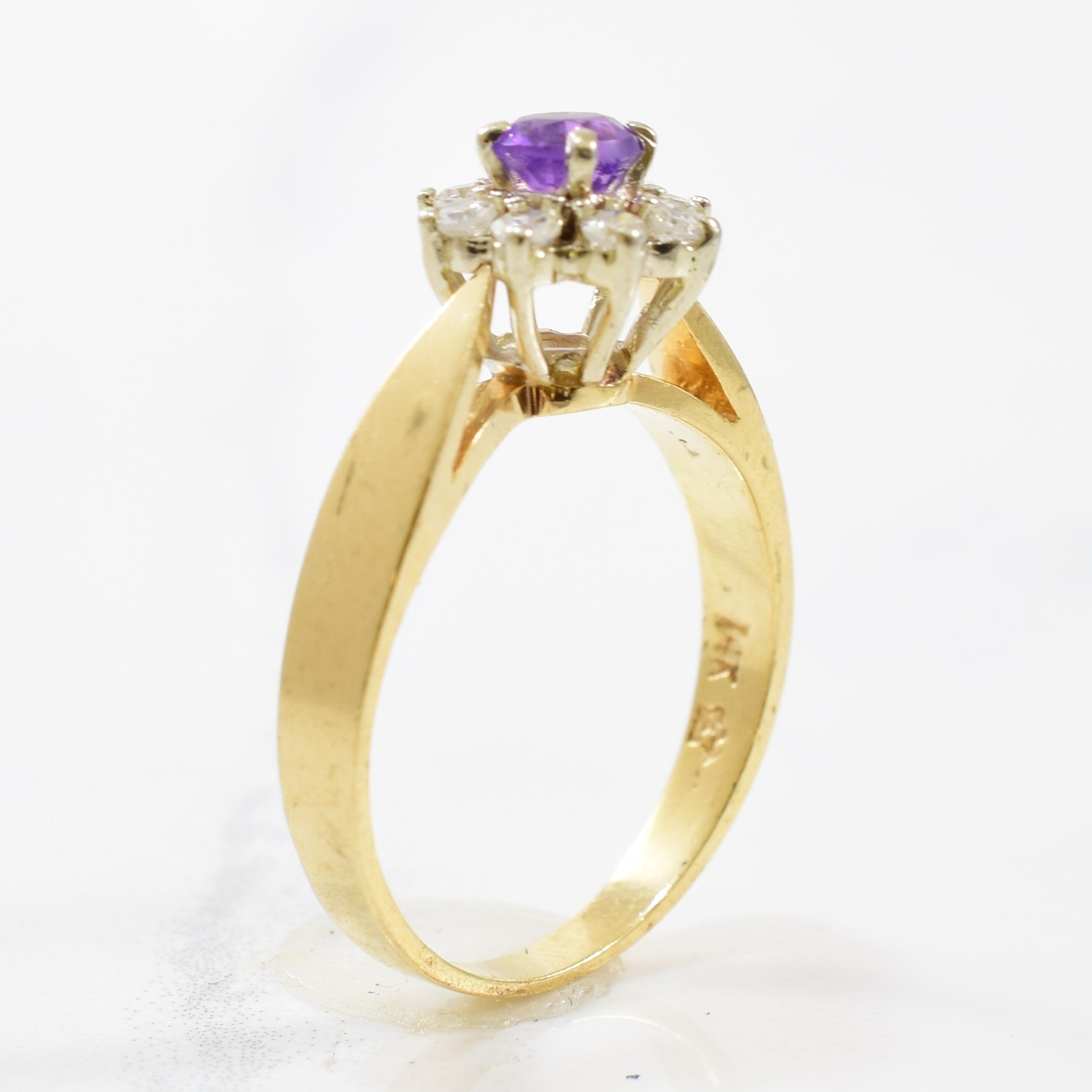 Amethyst & Diamond Halo Ring | 0.16ctw, 0.25ct | SZ 5.5 |