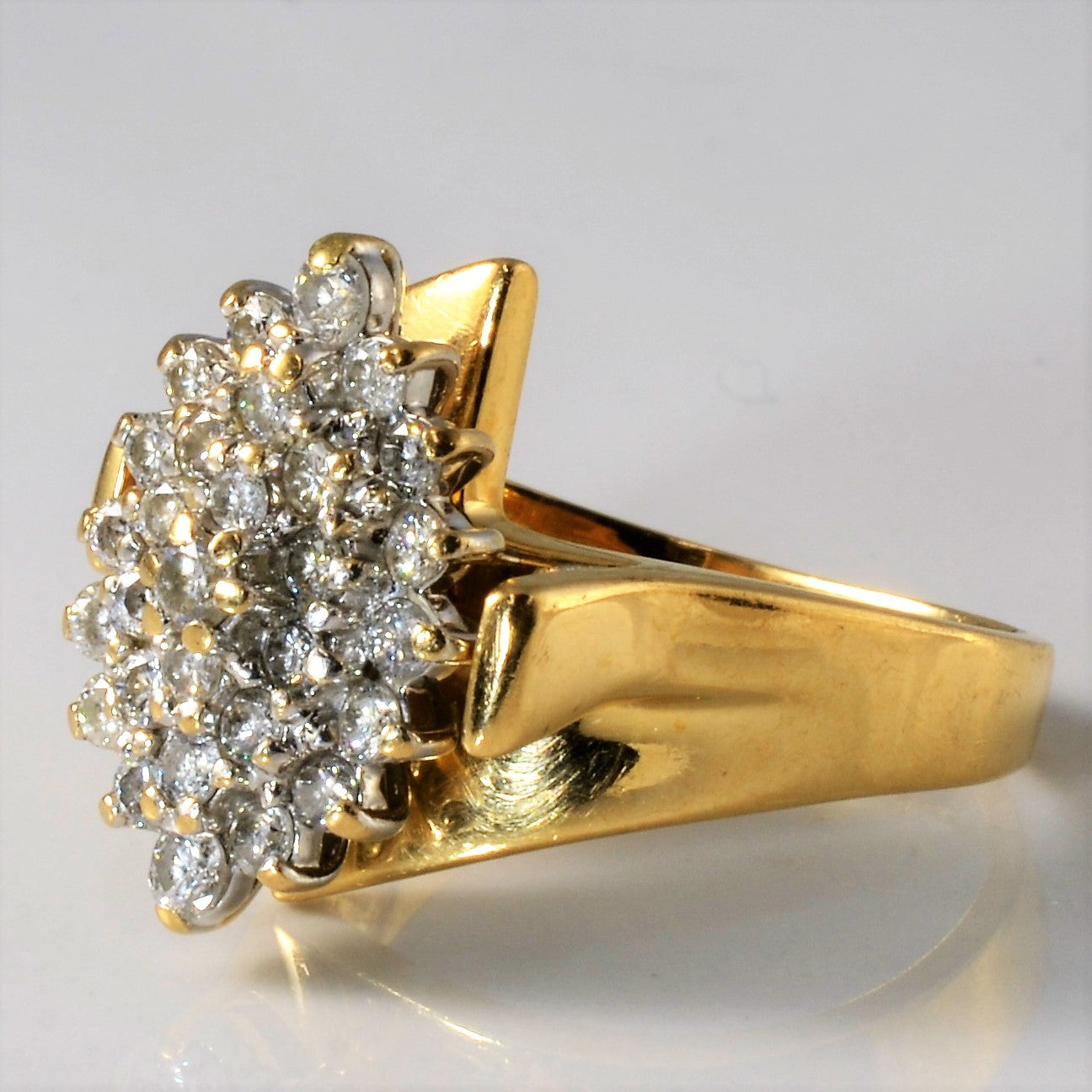 Marquise Shaped Diamond Bypass Ring | 1.00ctw | SZ 8.75 |