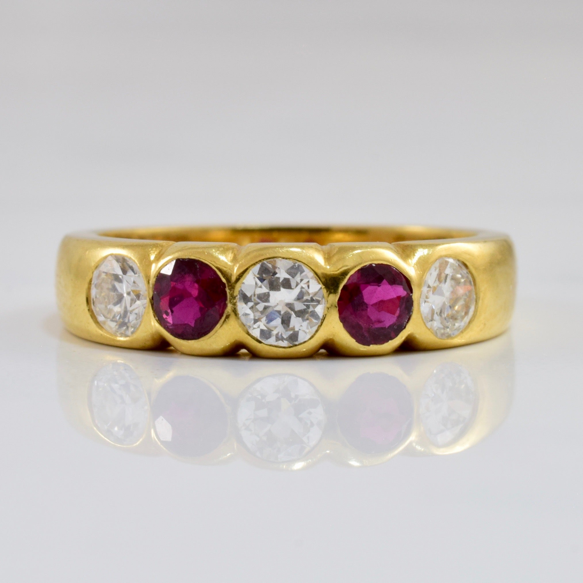 Early 1900s Ruby & Diamond Band | 0.48 ctw SZ 6.25 |