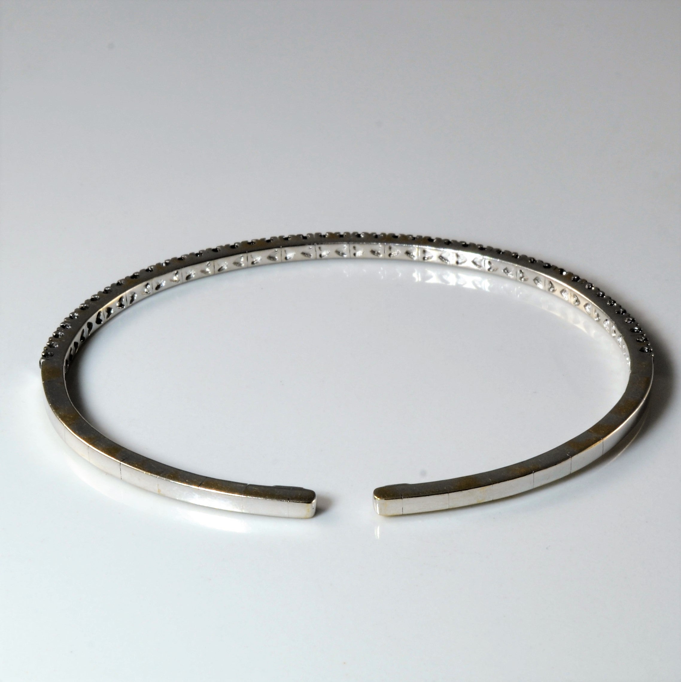 Pave Black Diamond Bangle Bracelet | 0.88ctw | 7" |