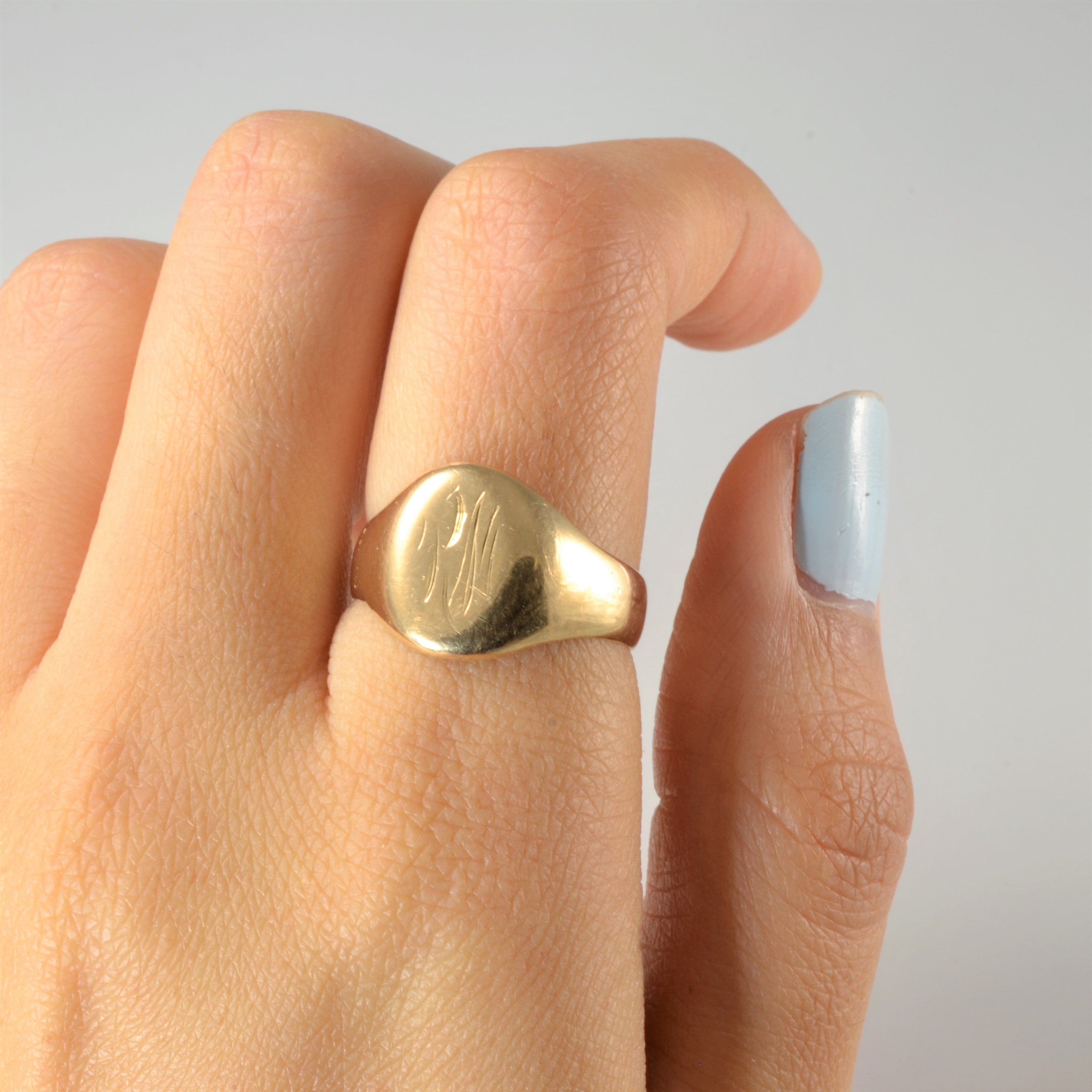 Initial 'RM' Gold Signet Ring | SZ 8 |