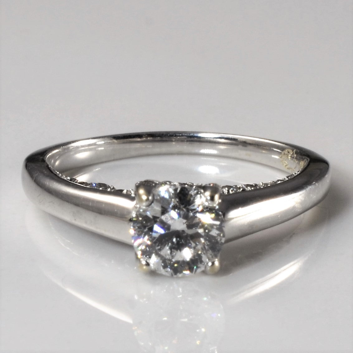 Low Profile Hidden Gallery Canadian Engagement Ring | 0.94ctw | SZ 5 |