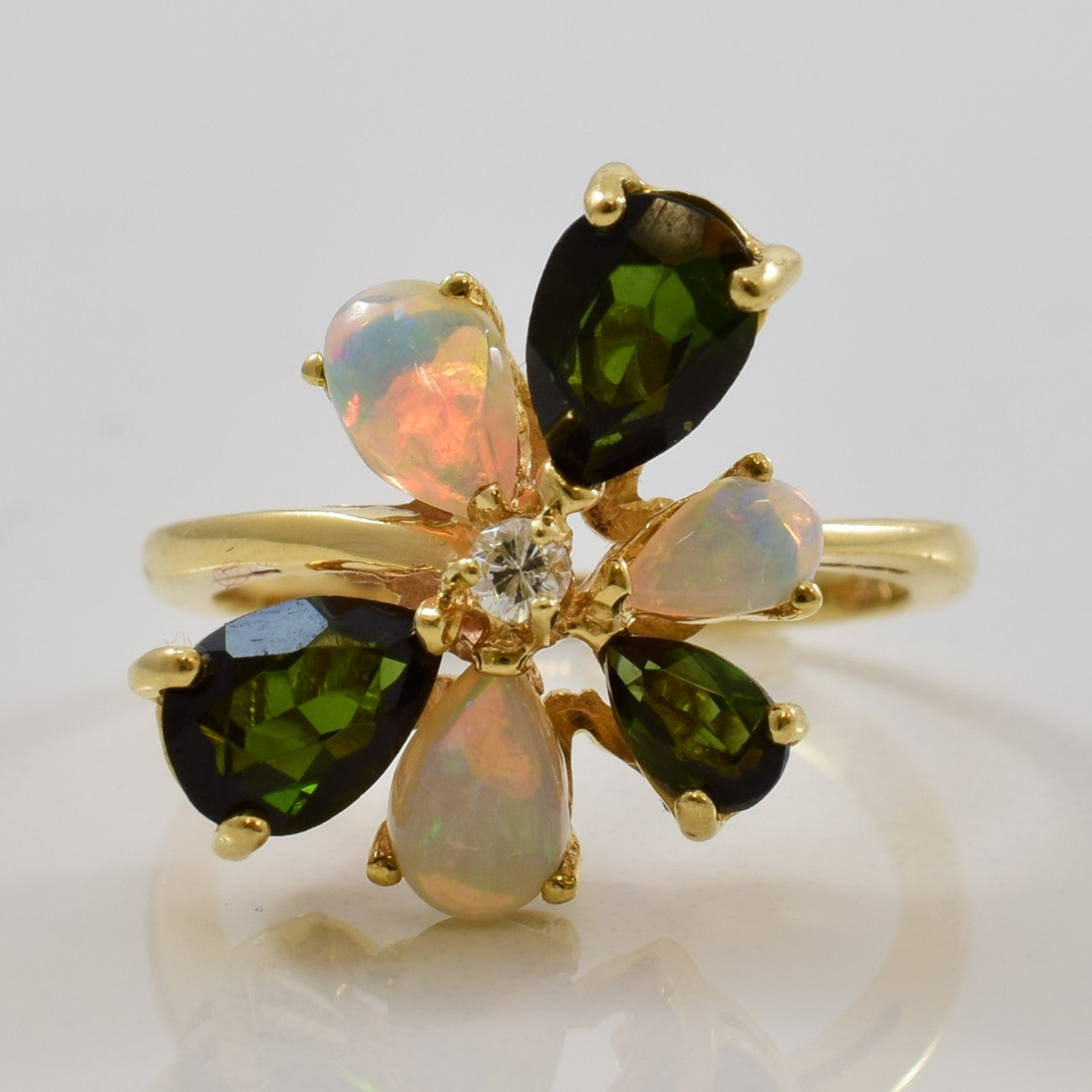 Floral on sale gemstone ring