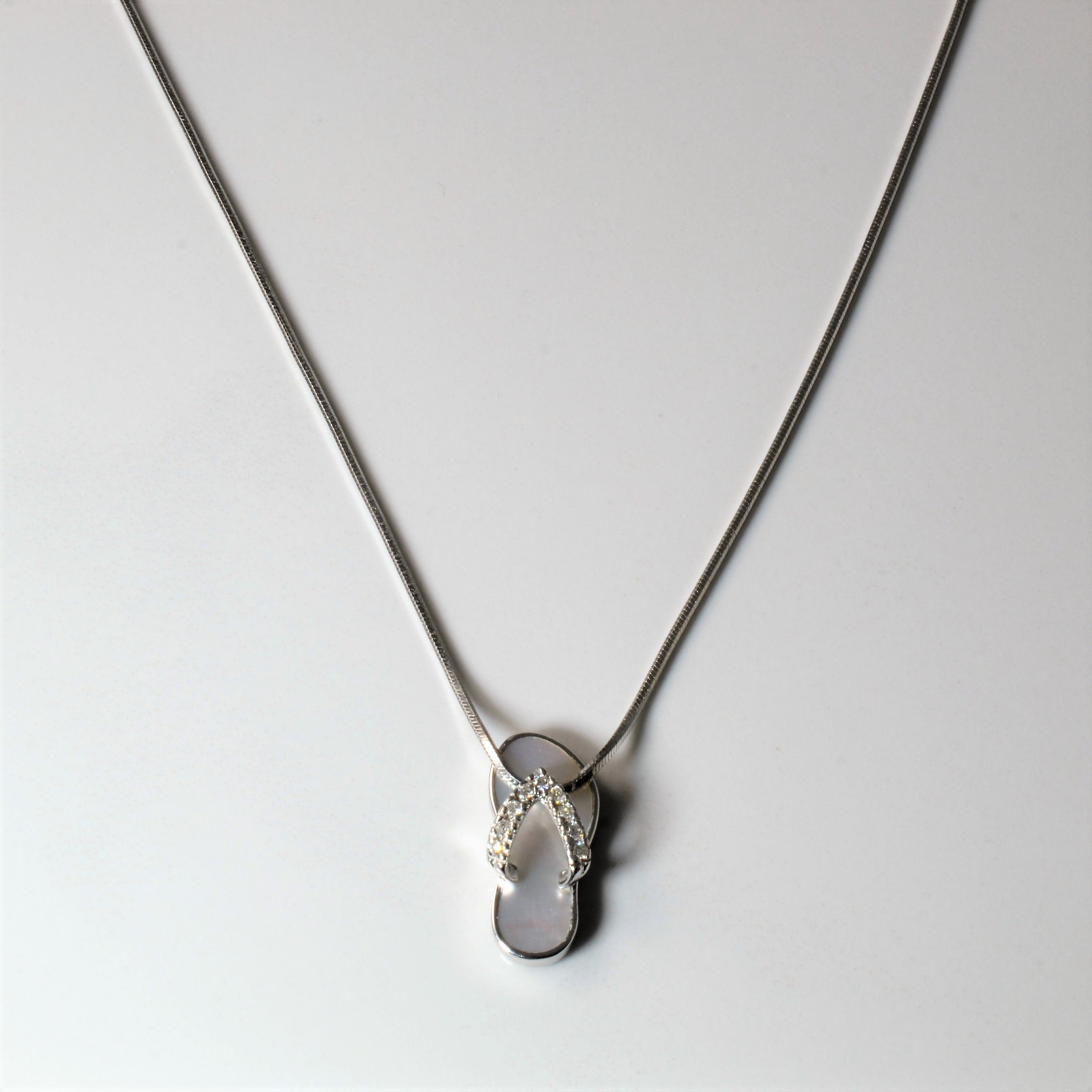 Diamond Slipper Necklace | 0.09ctw | 16"|