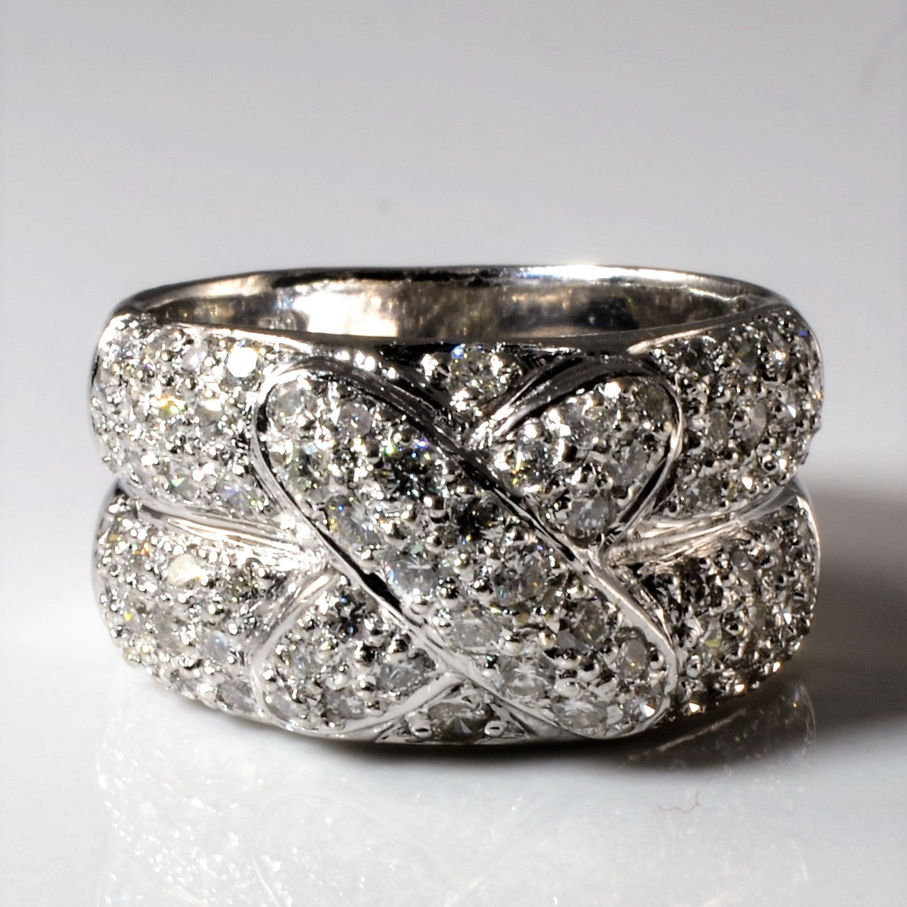 Stacked Diamond X Ring | 1.10ctw | SZ 5.5 |
