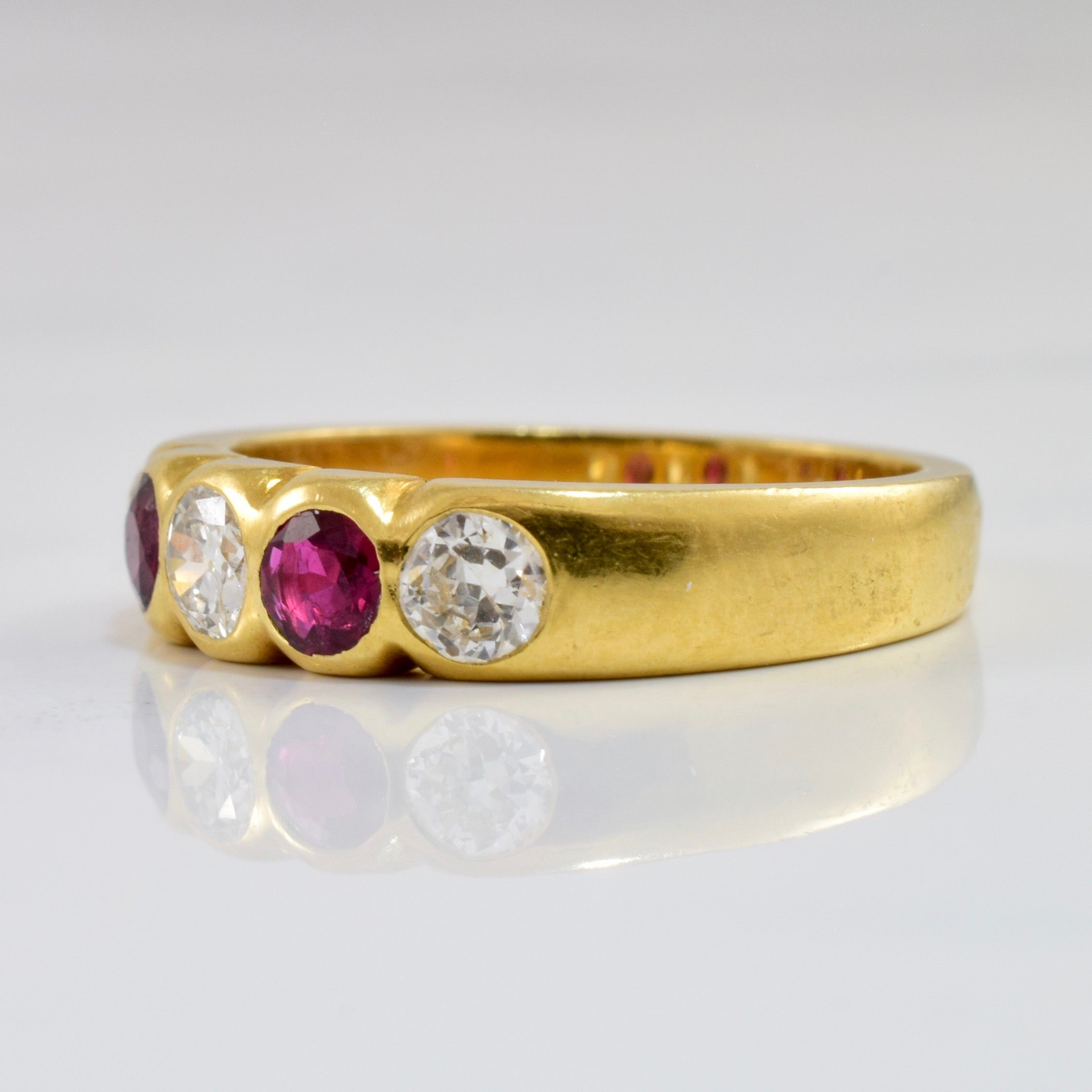 Early 1900s Ruby & Diamond Band | 0.48 ctw SZ 6.25 |