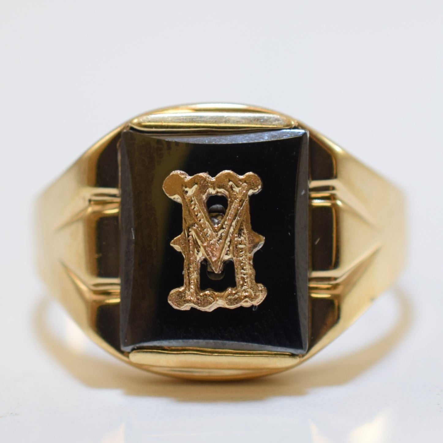 Initial 'M' Hematite Ring | 7.50ct | SZ 10.5 |