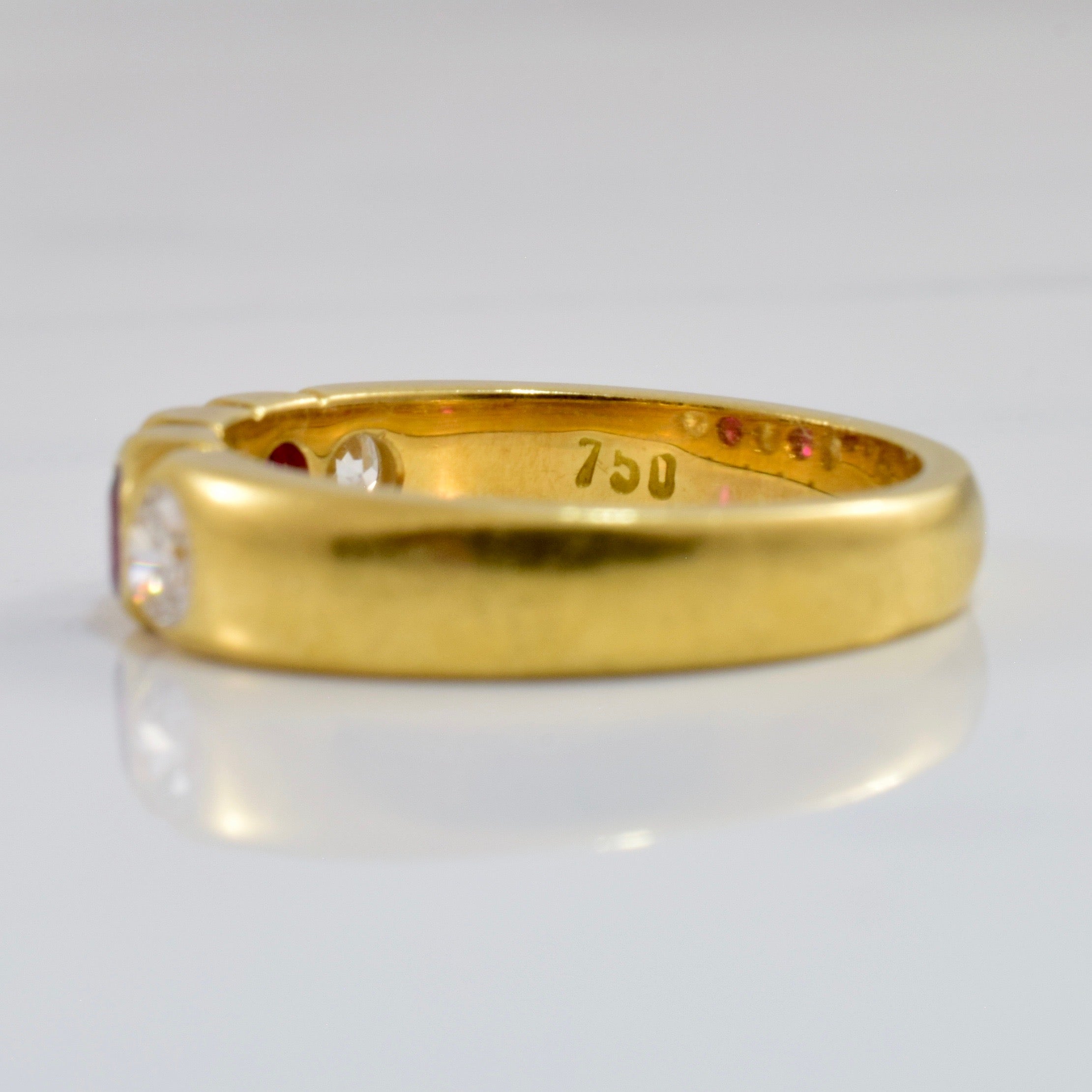 Early 1900s Ruby & Diamond Band | 0.48 ctw SZ 6.25 |