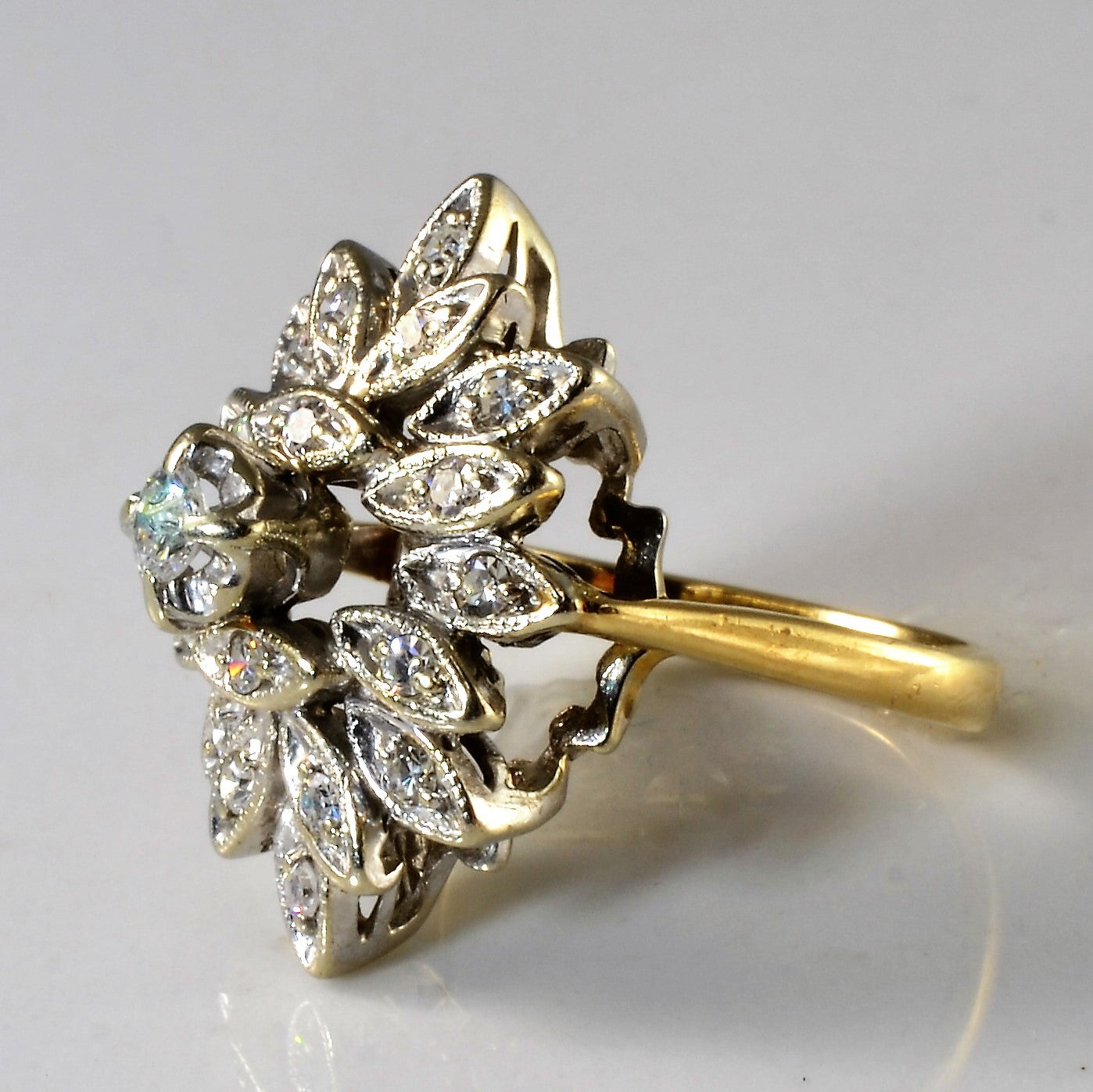 Floral Illusion Diamond Burst Ring | 0.39ctw | SZ 5 |